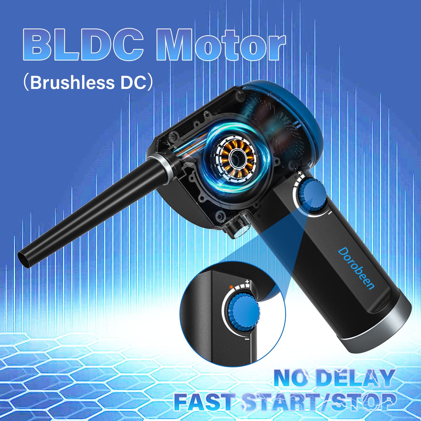 Dorobeen Compressed Air Duster, Electric Air Duster, Cordless Air Duster, Canned Air Duster For Computer, Keyboard Cleaner, Bldc