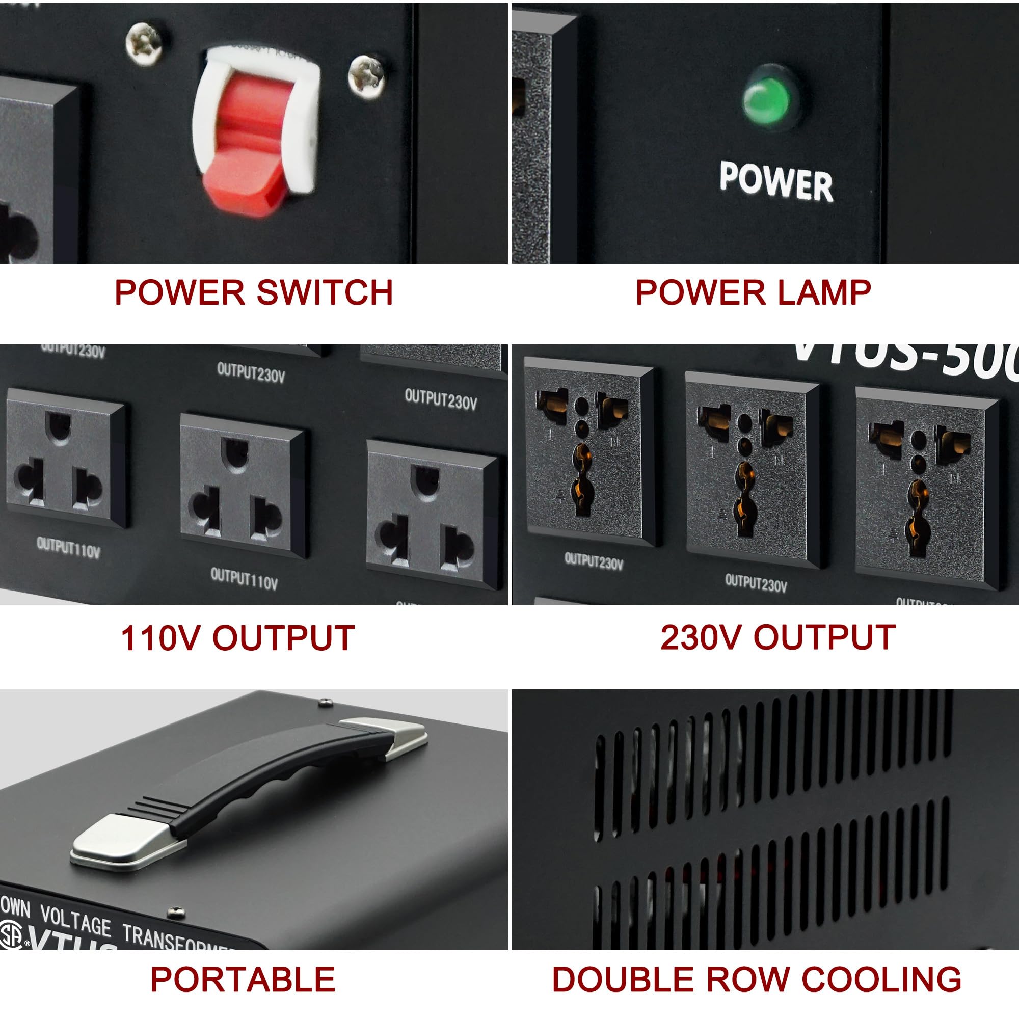 Cantonape 5000 Watt Voltage Converter Transformer   Heavy Duty Step Up/Down Convert From 110 120 Volt To 220 240 Volt And From 2