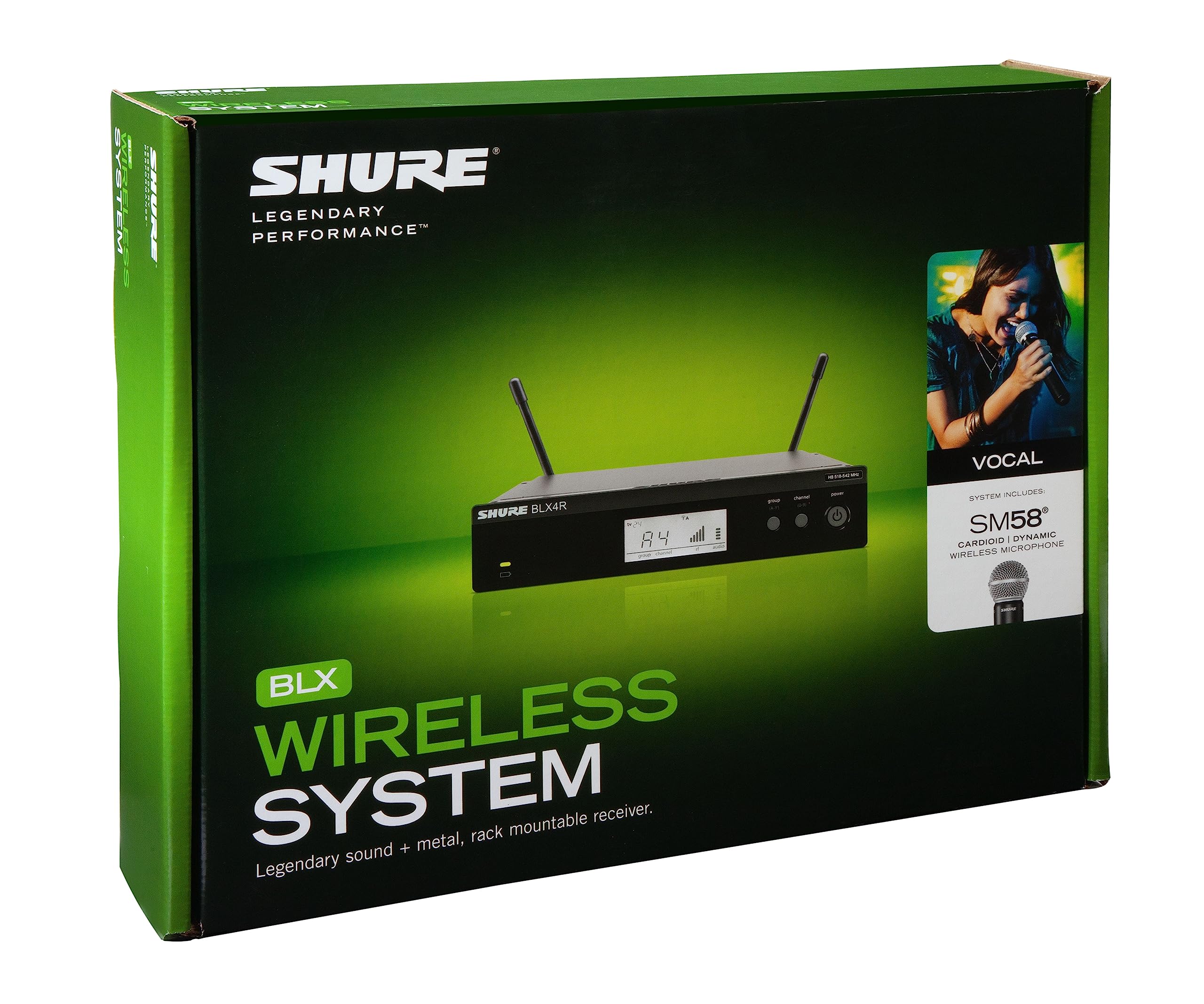 Shure Blx24R/Sm58 Uhf Wireless Microphone System   Perfect For Church, Karaoke, Vocals   14 Hour Battery Life, 300 Ft Range | Sm