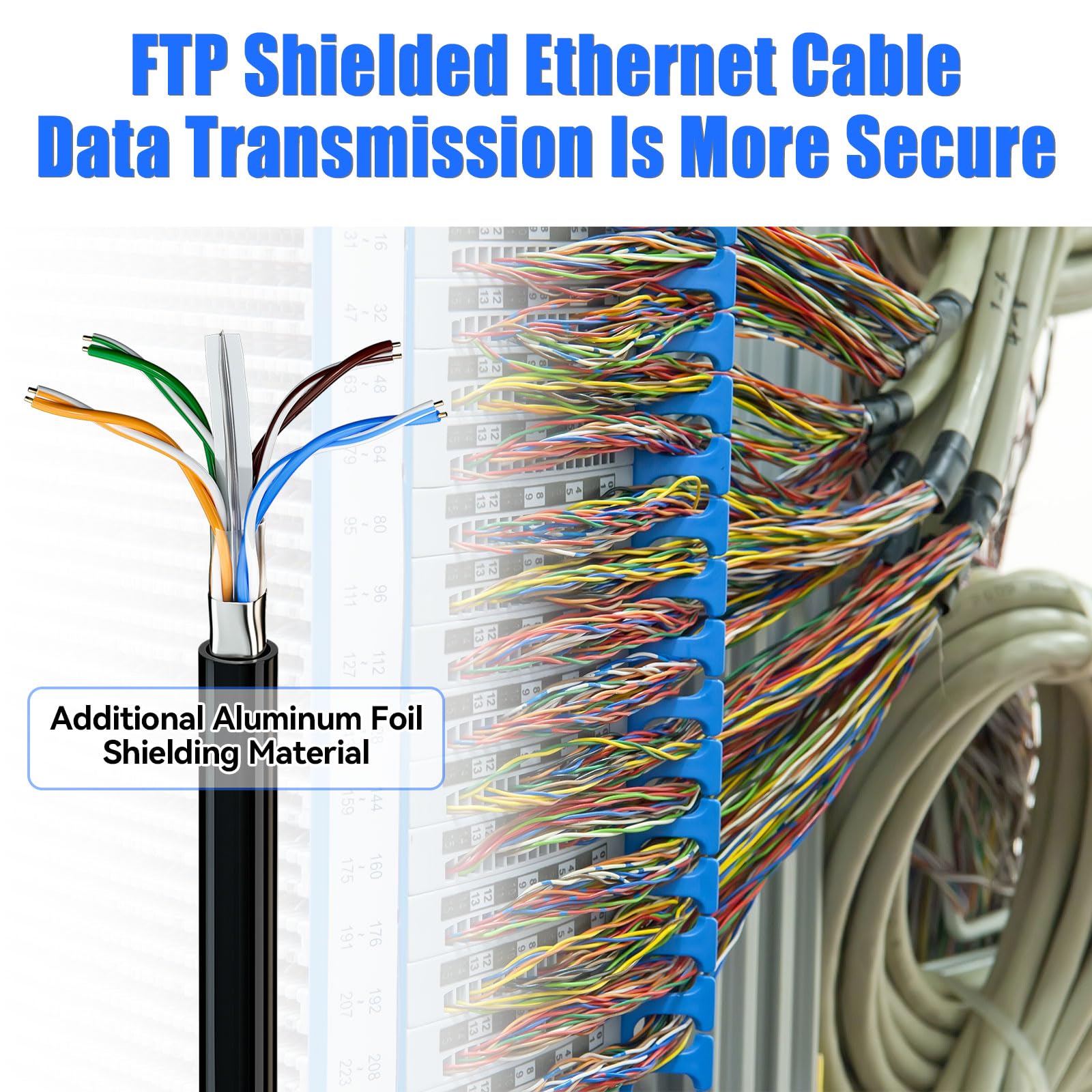 Meipek Cat 6 Outdoor Ethernet Cable 328 Ft, Ftp Cat 6 Shielded Cable 23 Awg, Heavy Duty, Waterproof, Direct Burial, In Ground, U