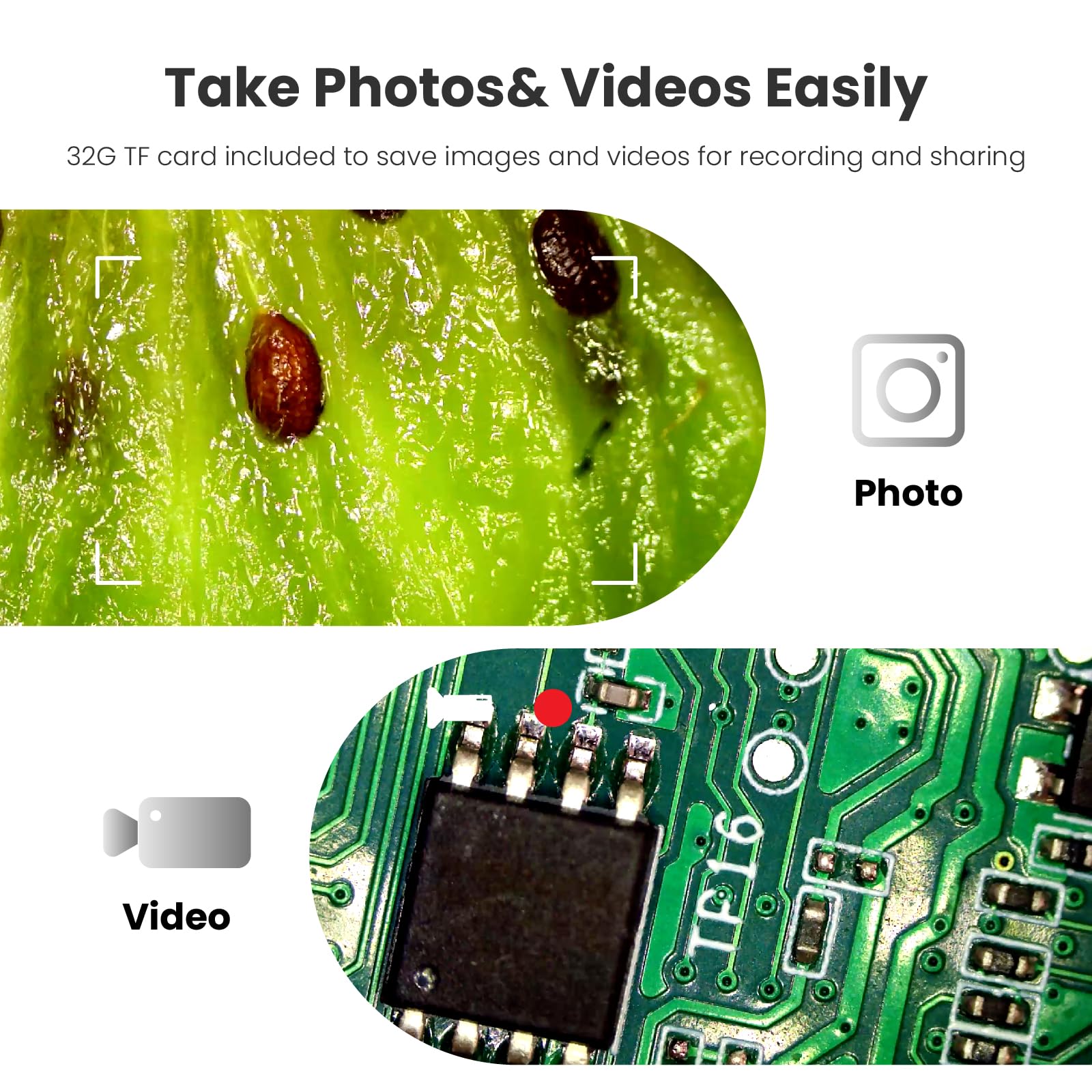 Matatastudio M2B 1000X Digital Microscope With 4.3'' Lcd Screen, 1080P Coin Magnifier, 8 Led Lights, Support Photo&Video, Adjust