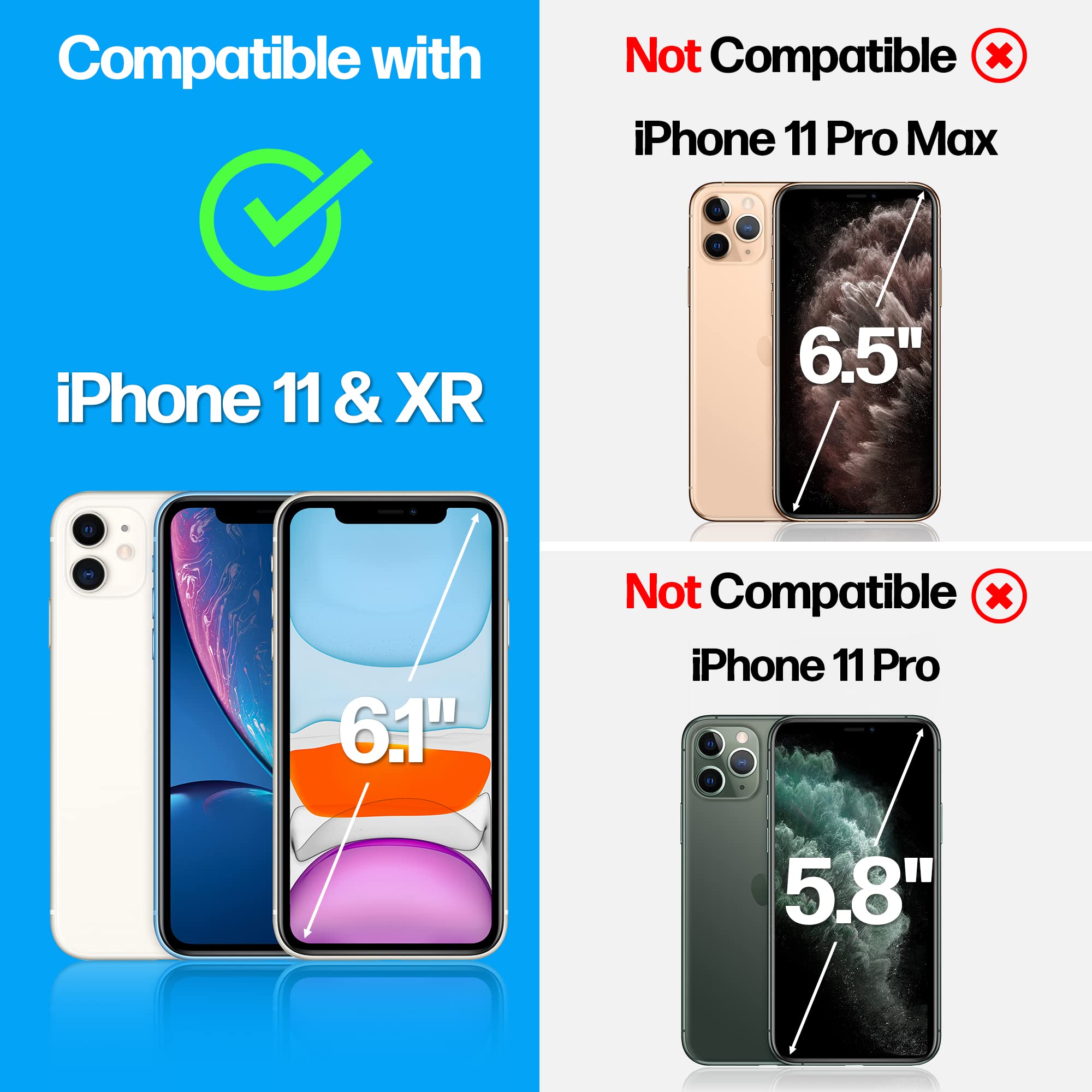 Power Theory Designed For Iphone 11, Iphone Xr Screen Protector Tempered Glass [9H Hardness], Easy Install Kit, 99% Hd Bubble Fr