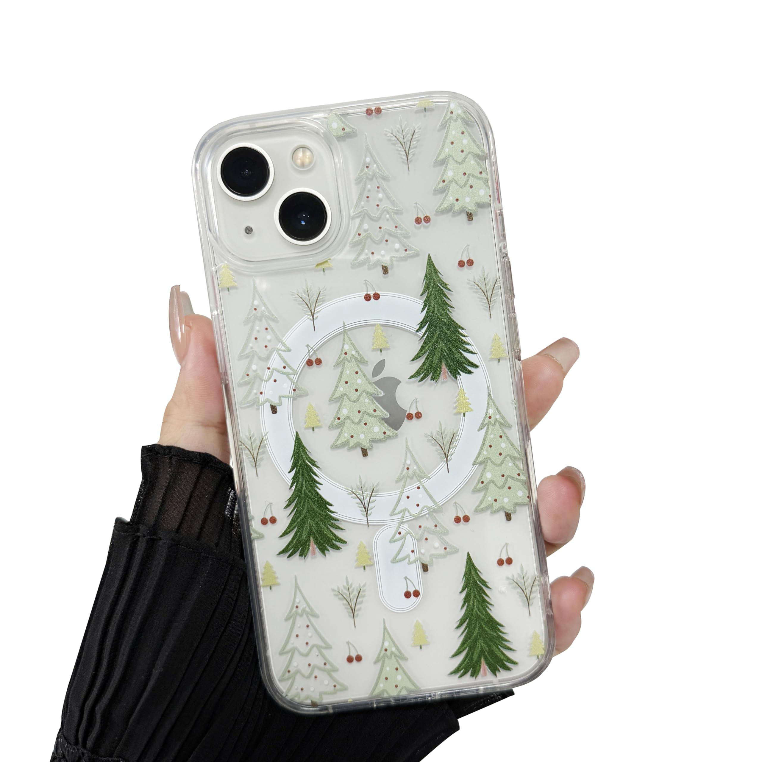 ZTOFERA for iPhone 13/14 Christmas Phone Case Compatible with Magsafe, Vintage Christmas Pattern Design Cute for Xmax, Anti-Drop