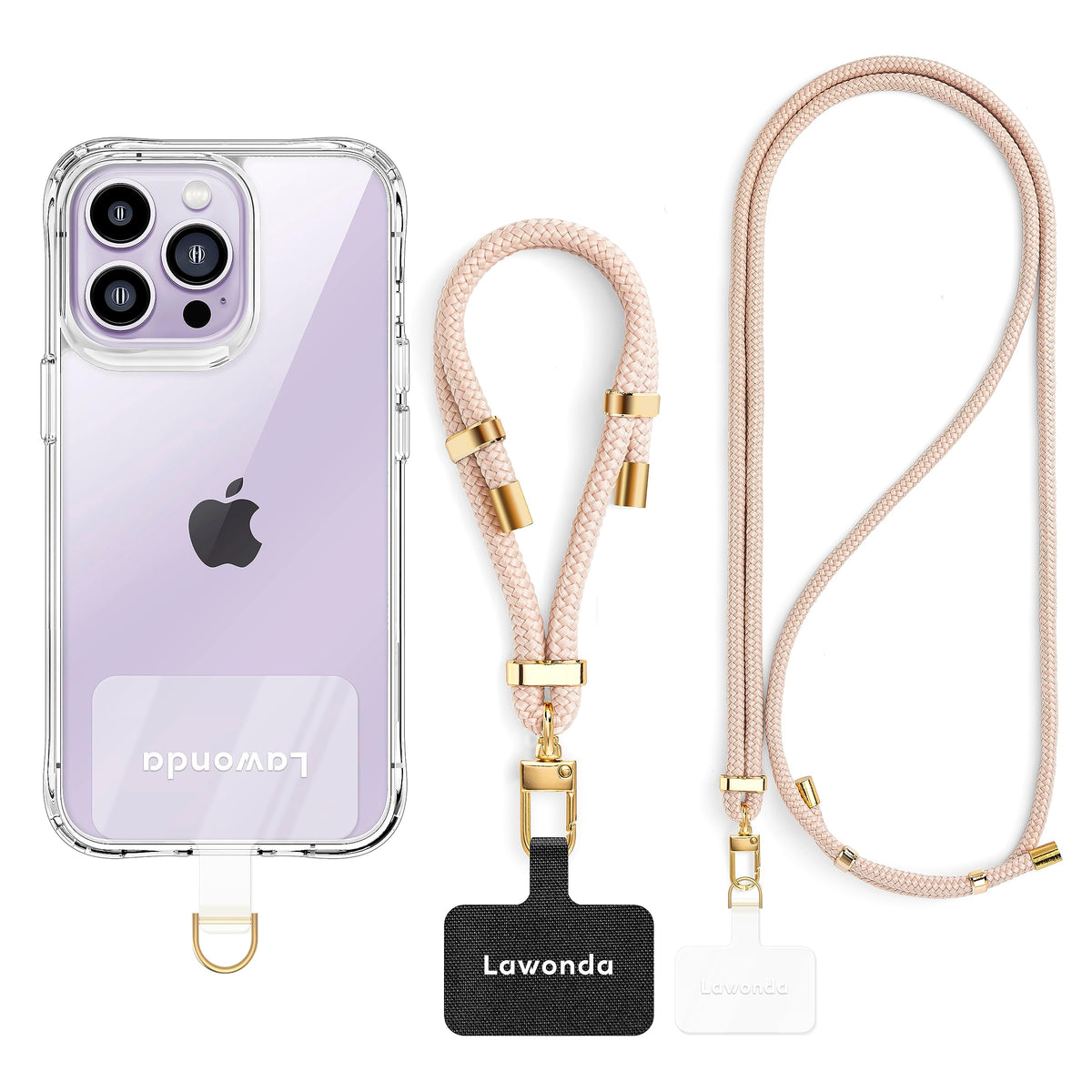 Lawonda 2 Pads Phone Lanyard Adjustable Crossbody Cell Phone Strap Universal Phone Wrist Lanyard 2Pcs Phone Patch Tether Tab