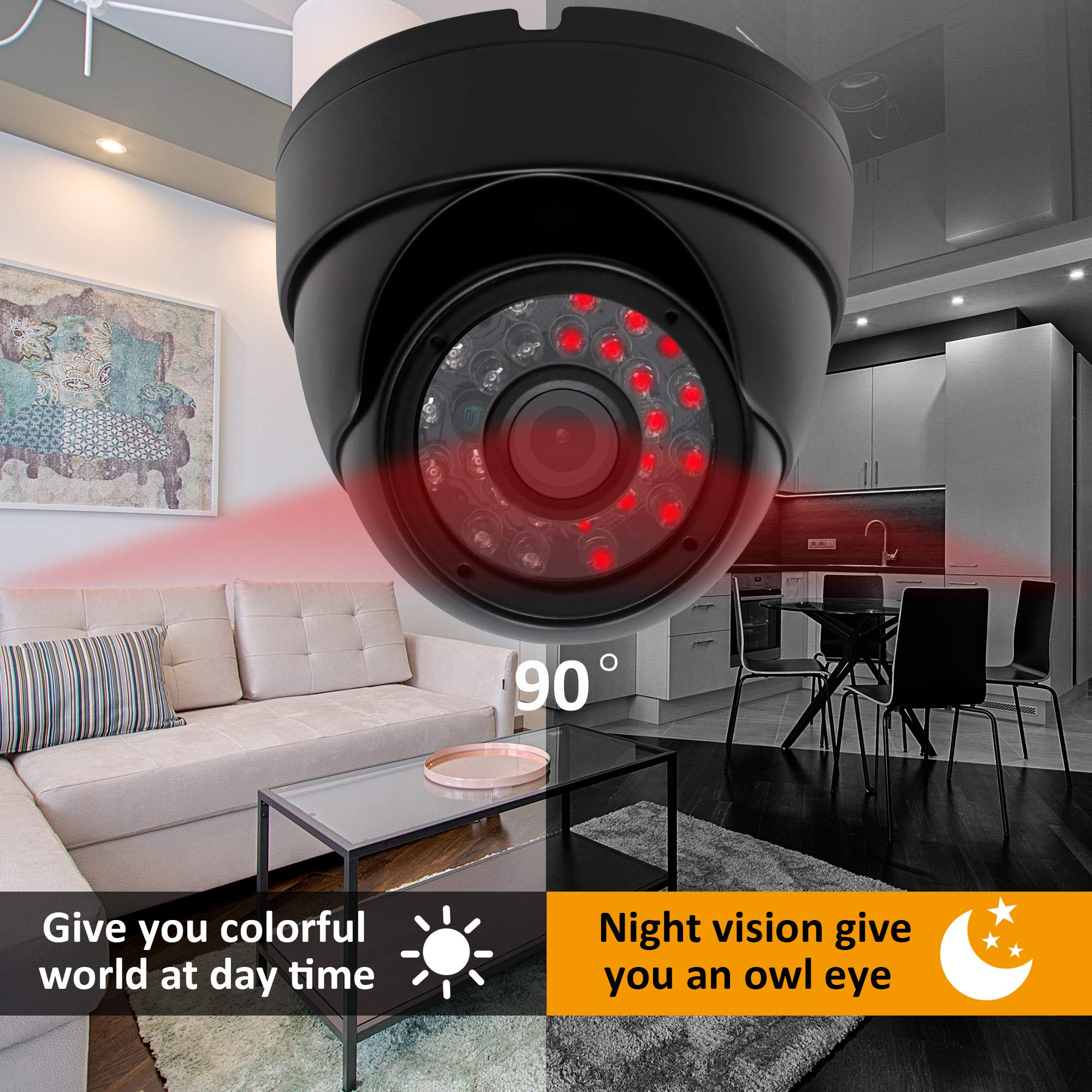 Hotpet 2 Megapixel Usb Camera 1080P Webcam Day Night Vision Indoor Outdoor Dome Camera, 0.01Lux Low Illumination Otg Camera,H.26