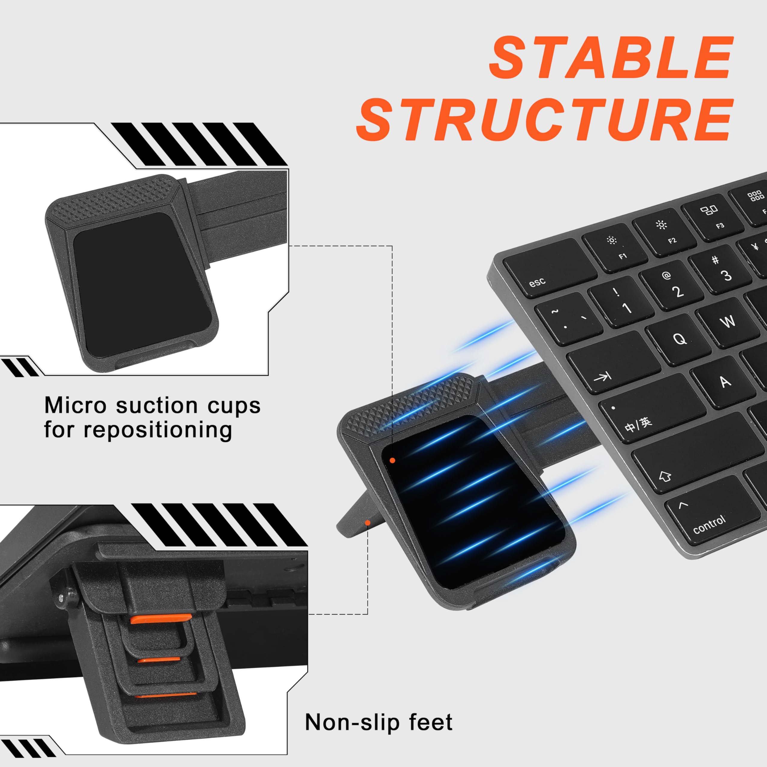 Mekass Computer Keyboard Stand For Desktop, Adjustable Keyboard Riser, Extendable Holder, Non Slip, Ergonomic Office Desk Access