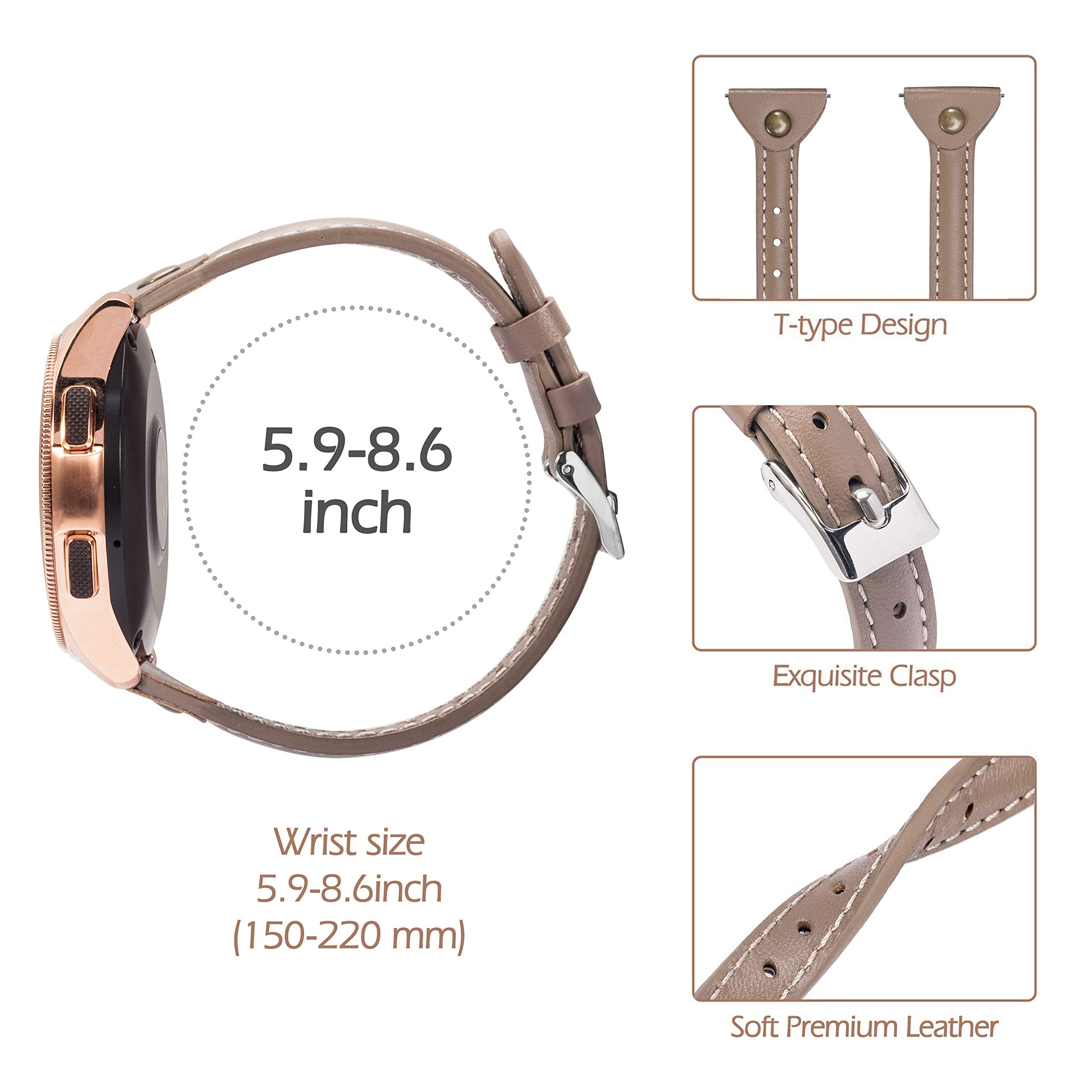 Wearlizer Slim Leather Compatible With Samsung Galaxy Watch 5/ Galaxy Watch 5 Pro/ Galaxy Watch 4 40Mm/ Galaxy Watch Band 42Mm 4