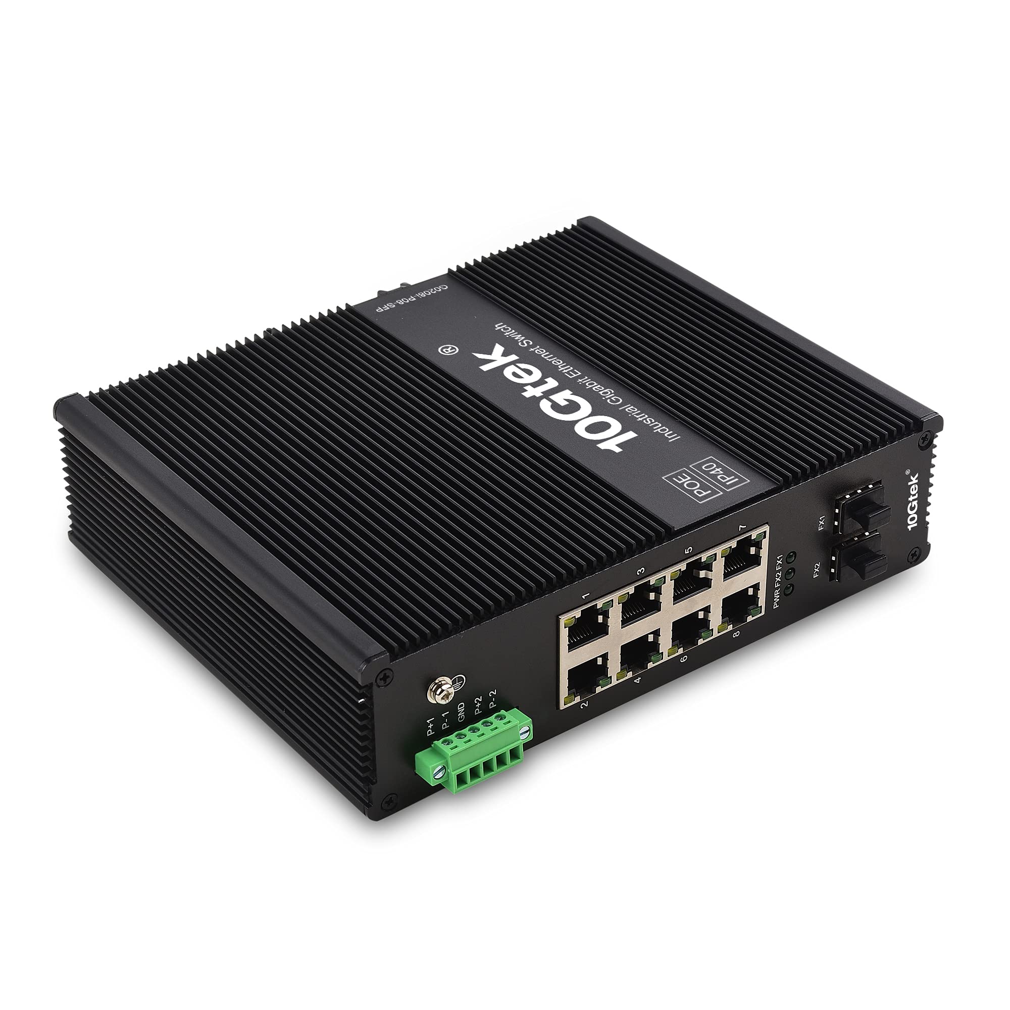 10 Port Gigabit Ethernet Fiber Converter, , Industrial Din Rail Network Switch( 40C ~ +85C), Poe 802.3Af/At (W/20 Km Sfp Transce