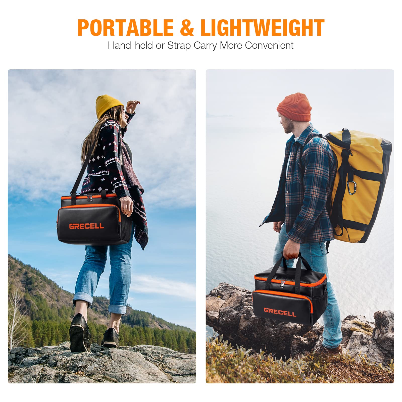 Fire Proof Carrying Case Bag Compatible With Jackery Explorer240/300/160/500/Anker521 Portable Power Station, Waterproof Camping