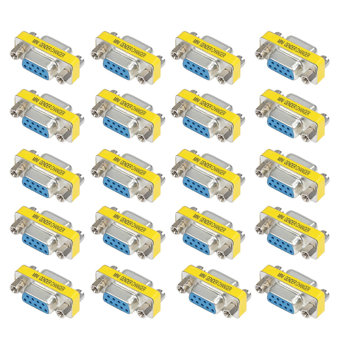Abcgoodefg 9 Pin Rs 232 Db9 Female To Female Serial Cable Gender Changer Coupler Adapter (20 Pack)