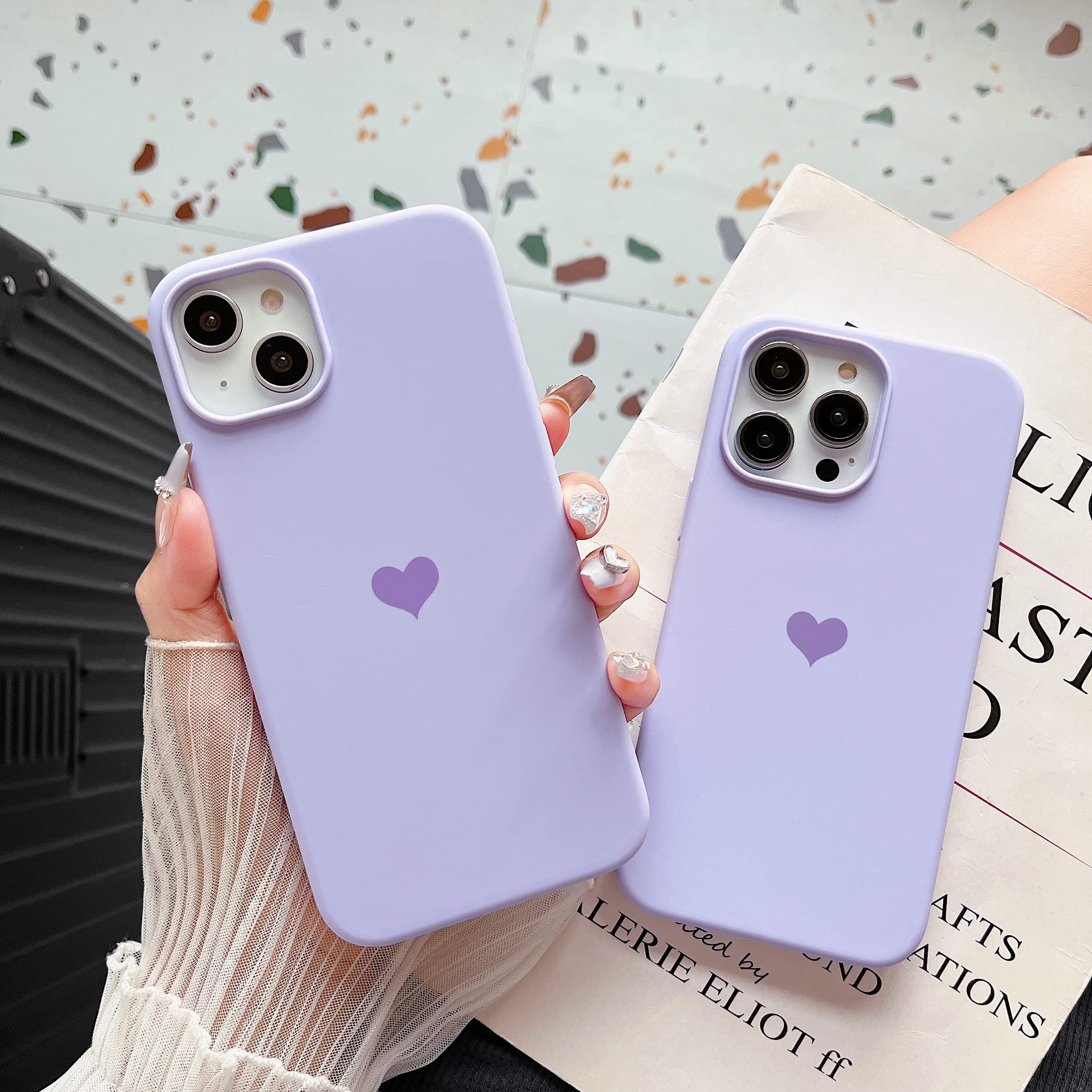 Jmltech For Iphone 14 Pro Max Case Silicone Women Girls Heart With Soft Anti Scratch Microfiber Lining Protective Phone Case For