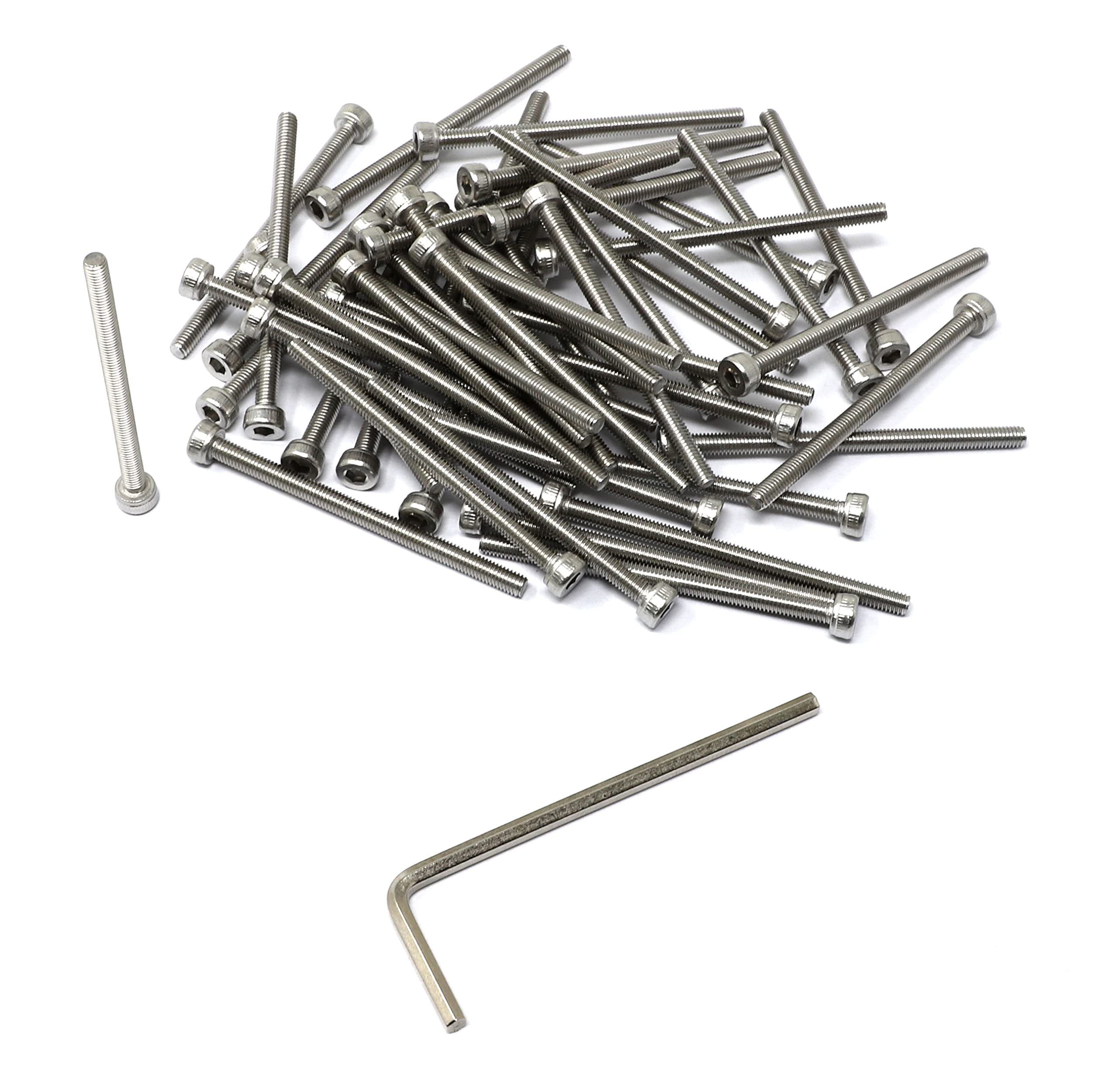 Iexcell 50 Pcs M3 X 45 Thread Pitch 05 Mm Stainless Steel 304 Hex Socket Head Cap Screws Bolts Kit