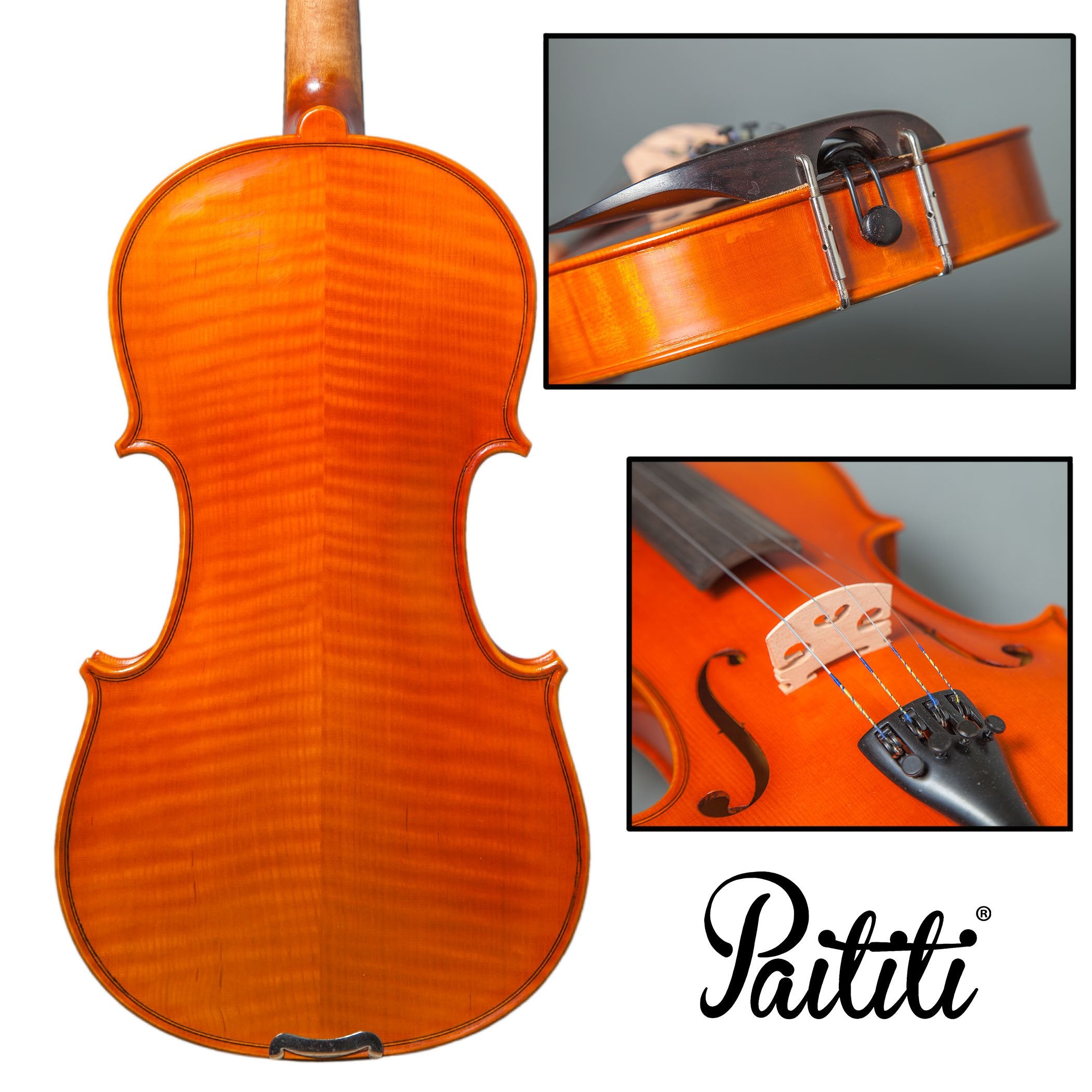 Paititi 4/4 Full Size Intermediate Level Plus Violin With Lightweight Case, Brazilwood Bow, Rosin Cake, Shoulder Rest, String An