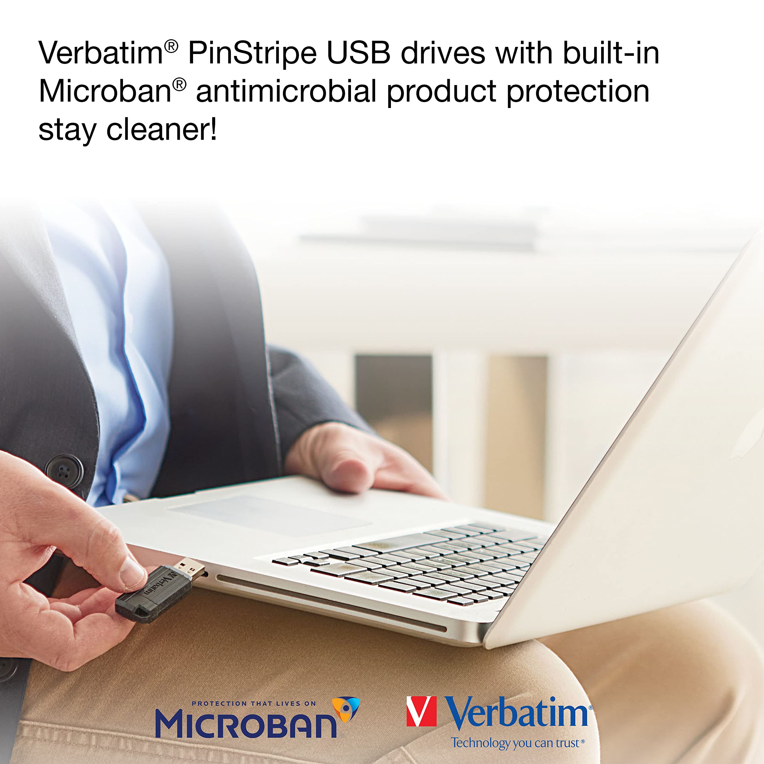 Verbatim 128Gb Pinstripe Usb Flash Drive   Black