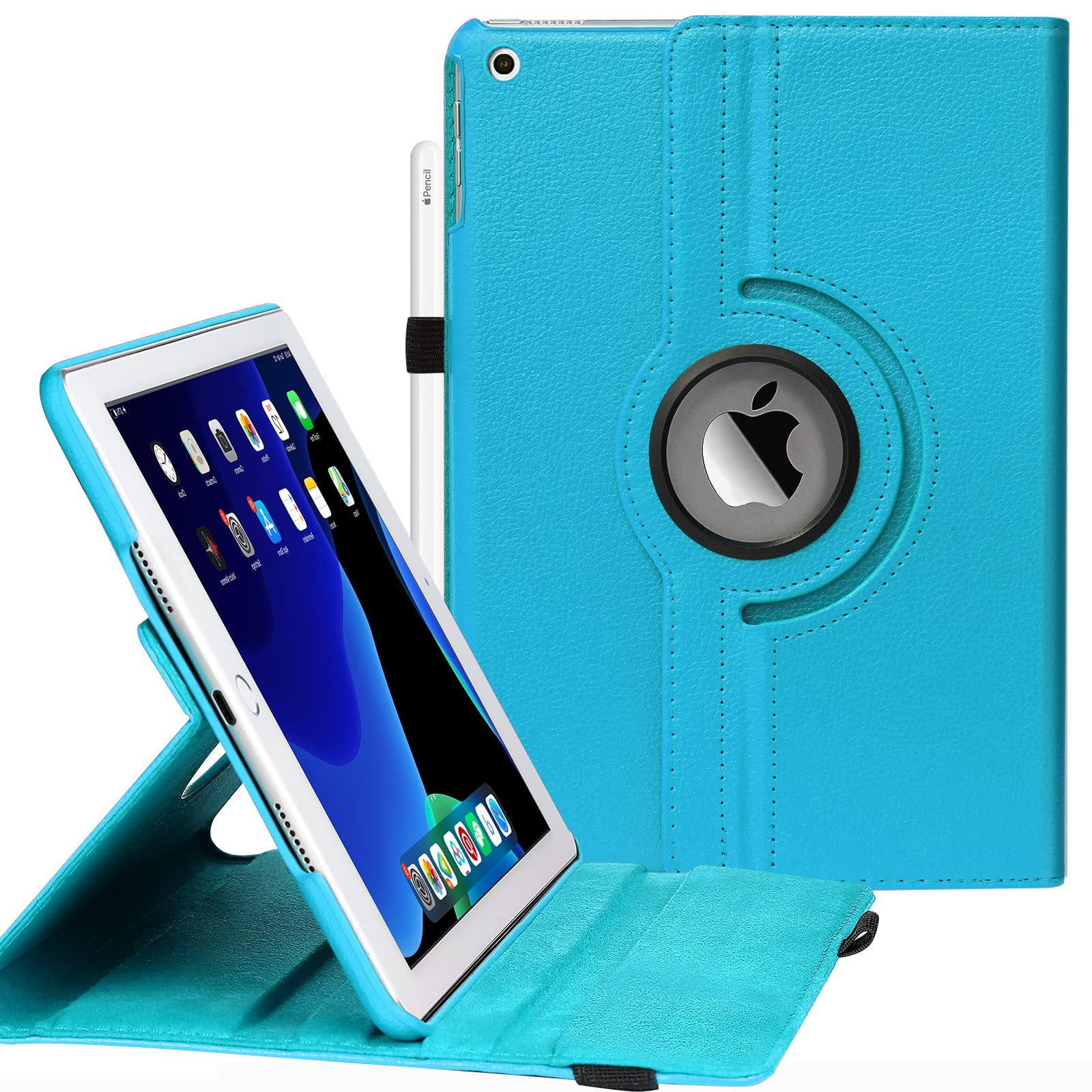 Yqmyxg Ipad Case For 10.2Inch, 360 Degree Rotating Protective Cover With Sleep Function, Compatible With Ipad 9Th/8Th/7Th Genera