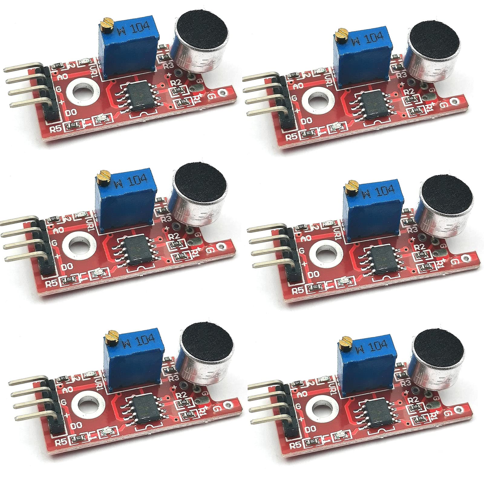 FainWan 6Pcs High Sensitivity Microphone Sensor AVR PIC Sound Detection Module for Ar-duino