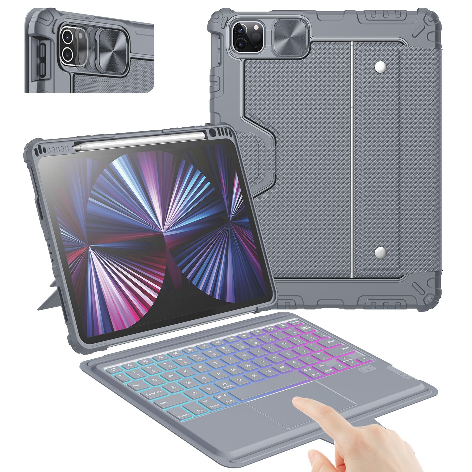 Nillkin Keyboard Case For Ipad Air 11 Inch M2 2024 & Ipad Pro 11(1St/2Nd/3Rd/4Th Gen), Ipad Air 5Th&4Th Generation Case With Key