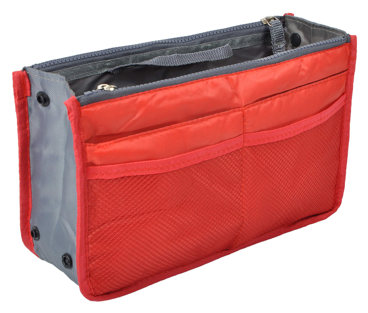Vercord Purse Organizer Insert For Handbags Bag Organizers Inside Tote Pocketbook Women Nurse Nylon 13 Pockets Red Medium