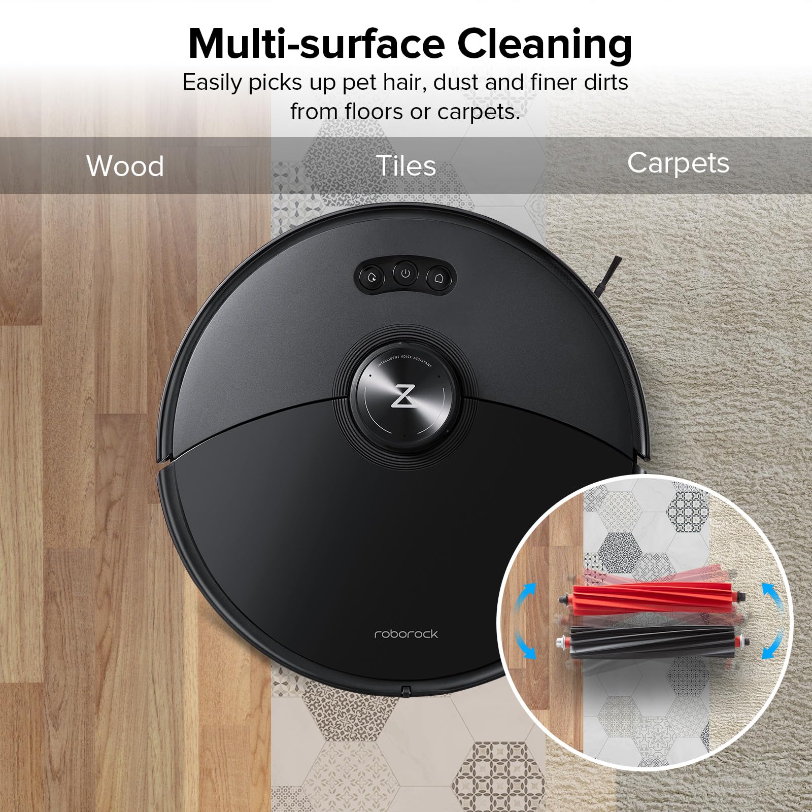 Roborock Dual Main Brush Replacement For S8 Maxv Ultra, S8 Max Ultra, Robot Vacuum Cleaner, Two Roller Brushes Included, Roller