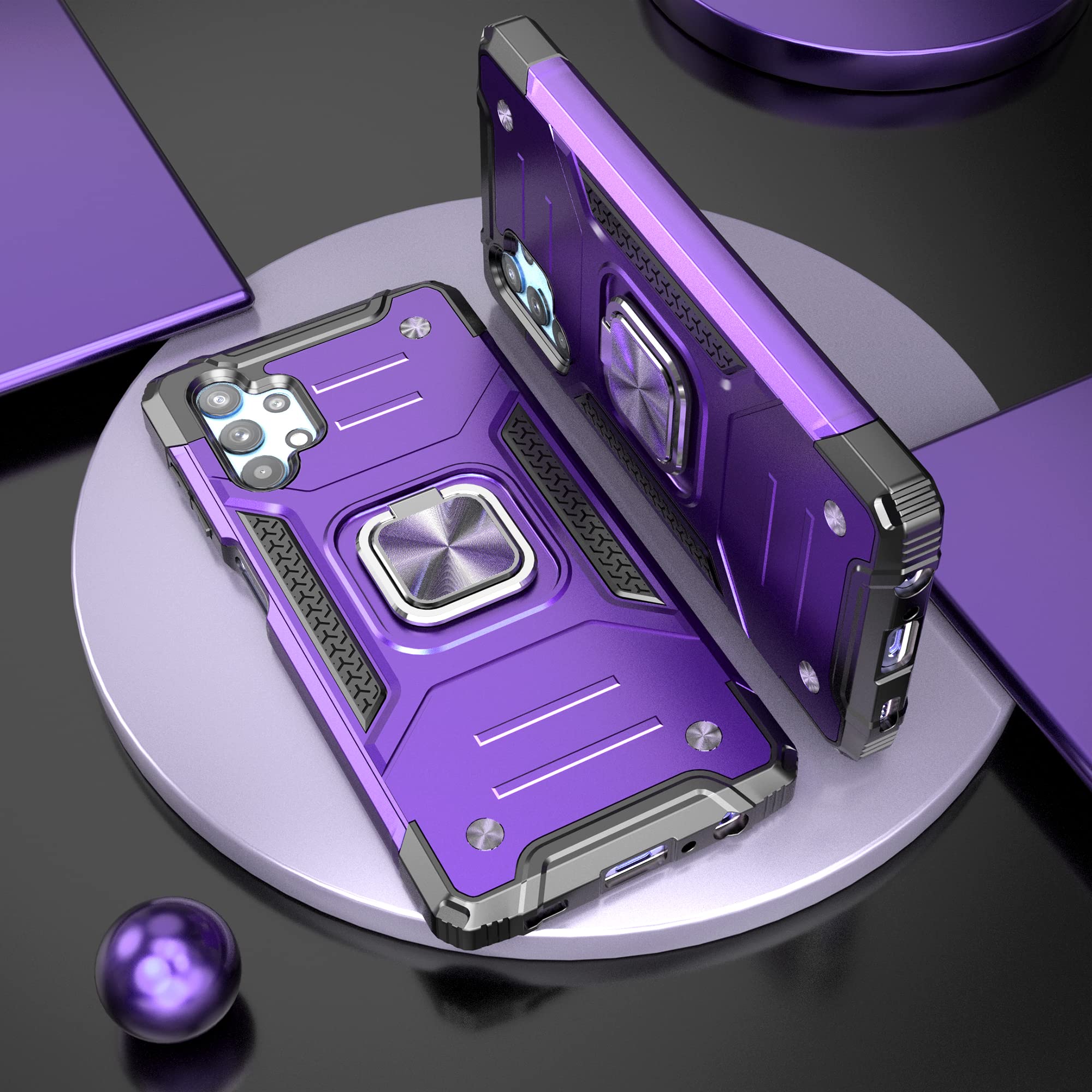 Idystar Galaxy A32 5G Case With Screen Protector, Galaxy A32 5G Case, Shockproof Drop Test Cover With Car Mount Kickstand Lightw