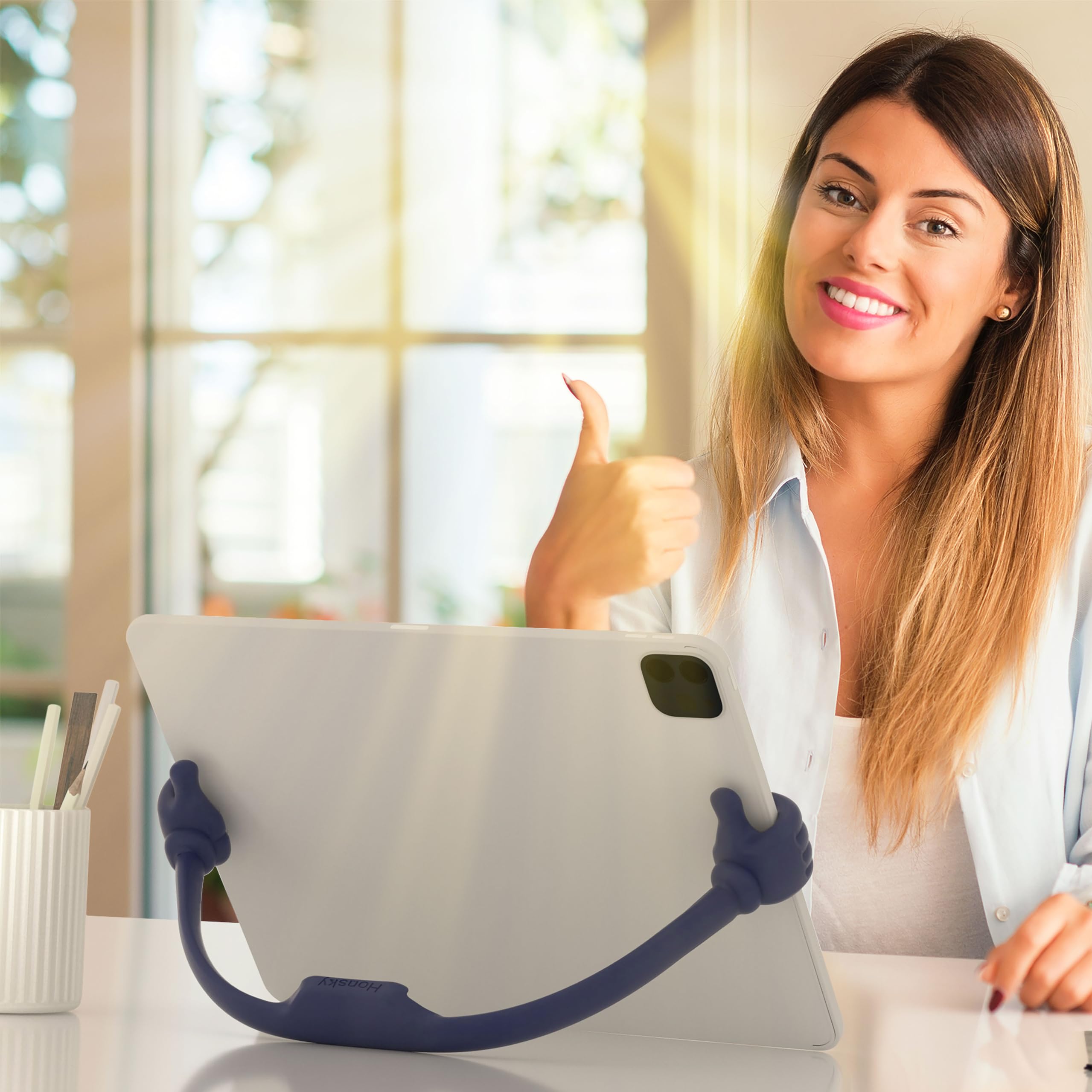 Honsky Thumbs Up Tablet Stand,Portable Monitor Stand Holder For Desktop,Tablet Display Stands Holder, Stand For Desk Universal C