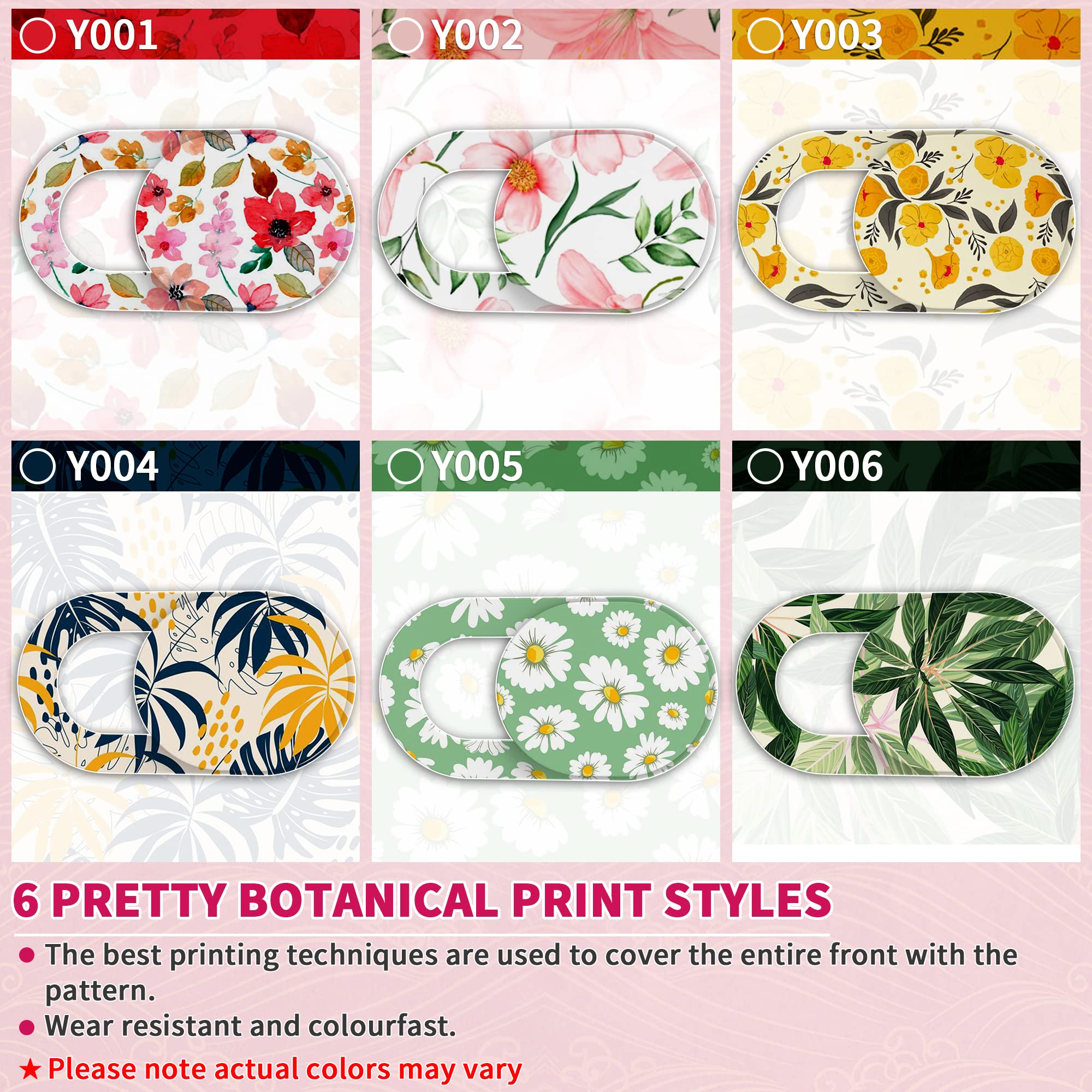 Yilador Laptop Camera Cover Slide Cute (6 Pack), Ultra Thin Webcam Cover For Iphone Ipad Macbook Pro Computer Imac Cell Phone Pc