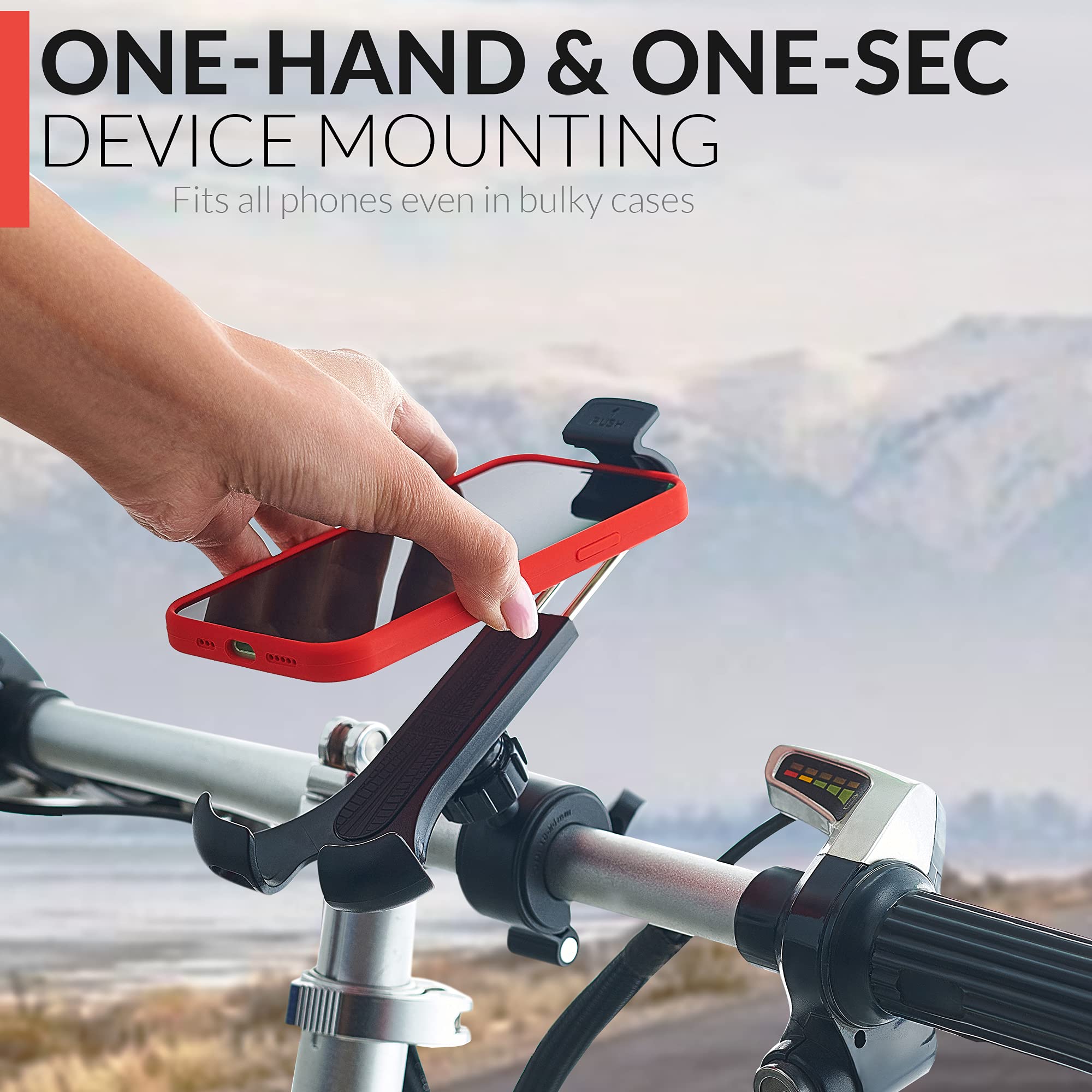 New 2024 Bicycle & Motorcycle Phone Mount   The Most Secure One Handed Bike Phone Holder For Iphone, Samsung Or Any Smartphone.