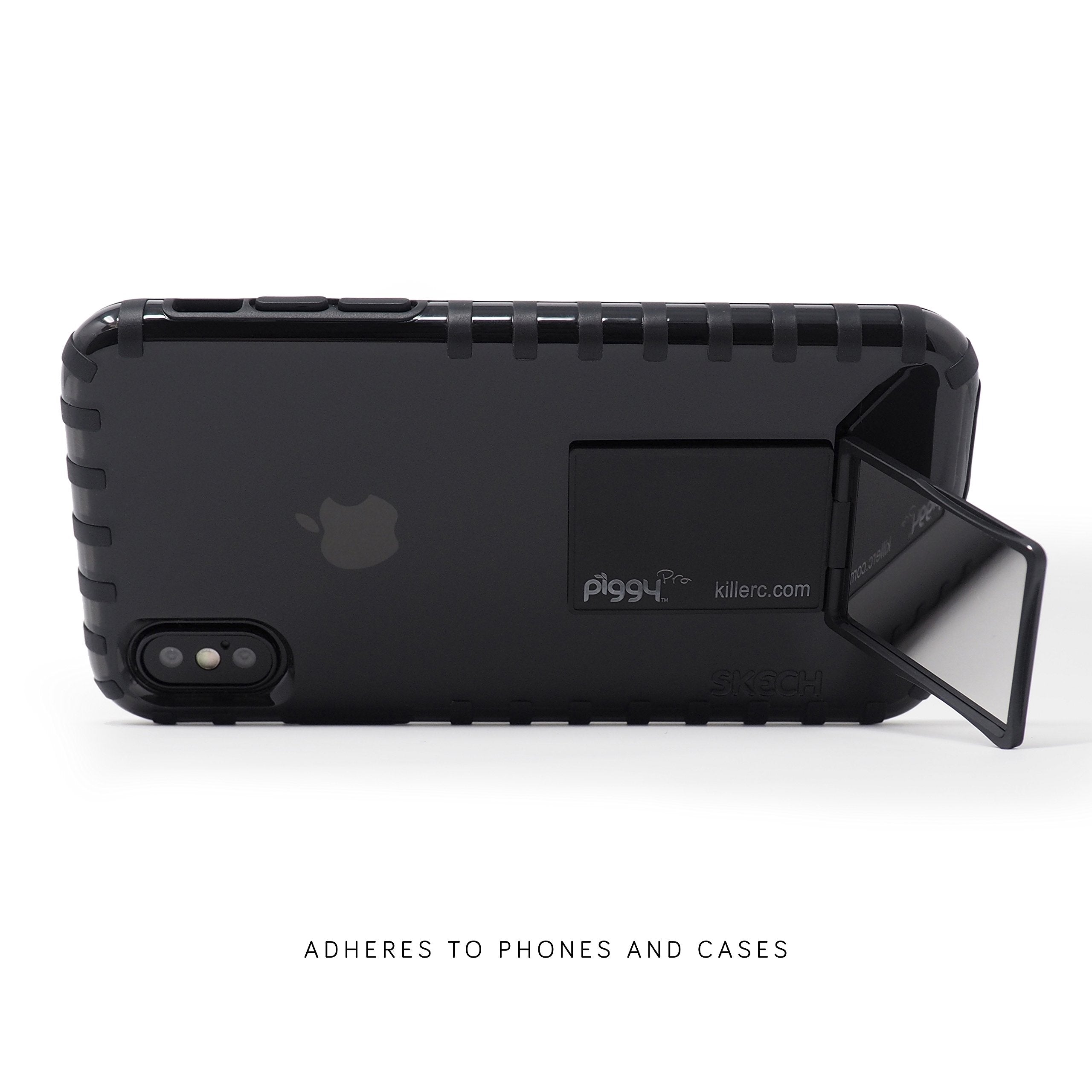 Flip Stand (Aka Piggy Pro) Adjustable Phone Stand & Grip With Compact Mirror, Compatible With Magnet Car Mount (Gold)