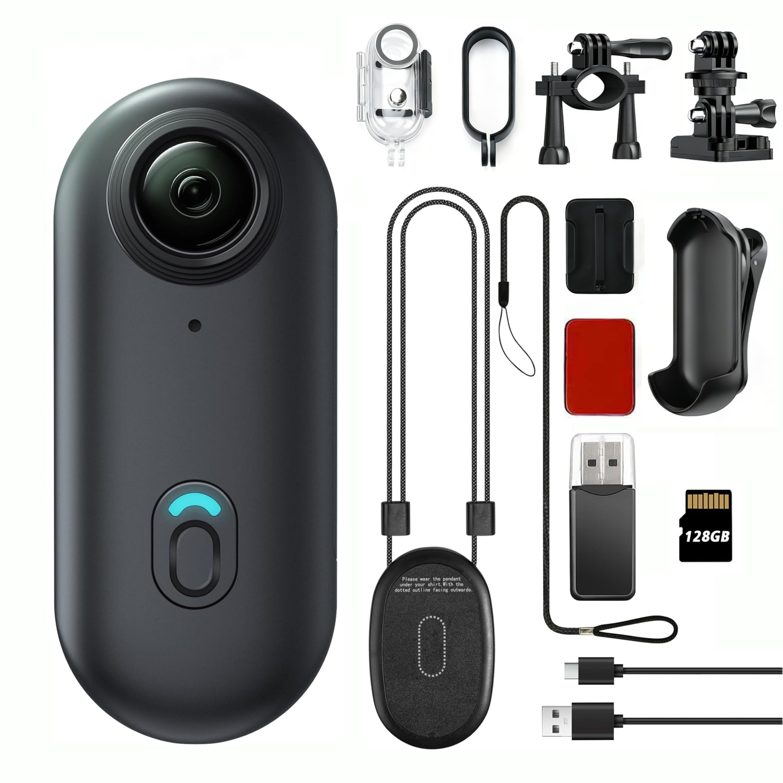 JETO 1080P Mini Body Camera 128GB, Wearable Magnetic Clip On Camera, 150 Wide Angle POV, WiFi App Live View, Waterproof Case, He