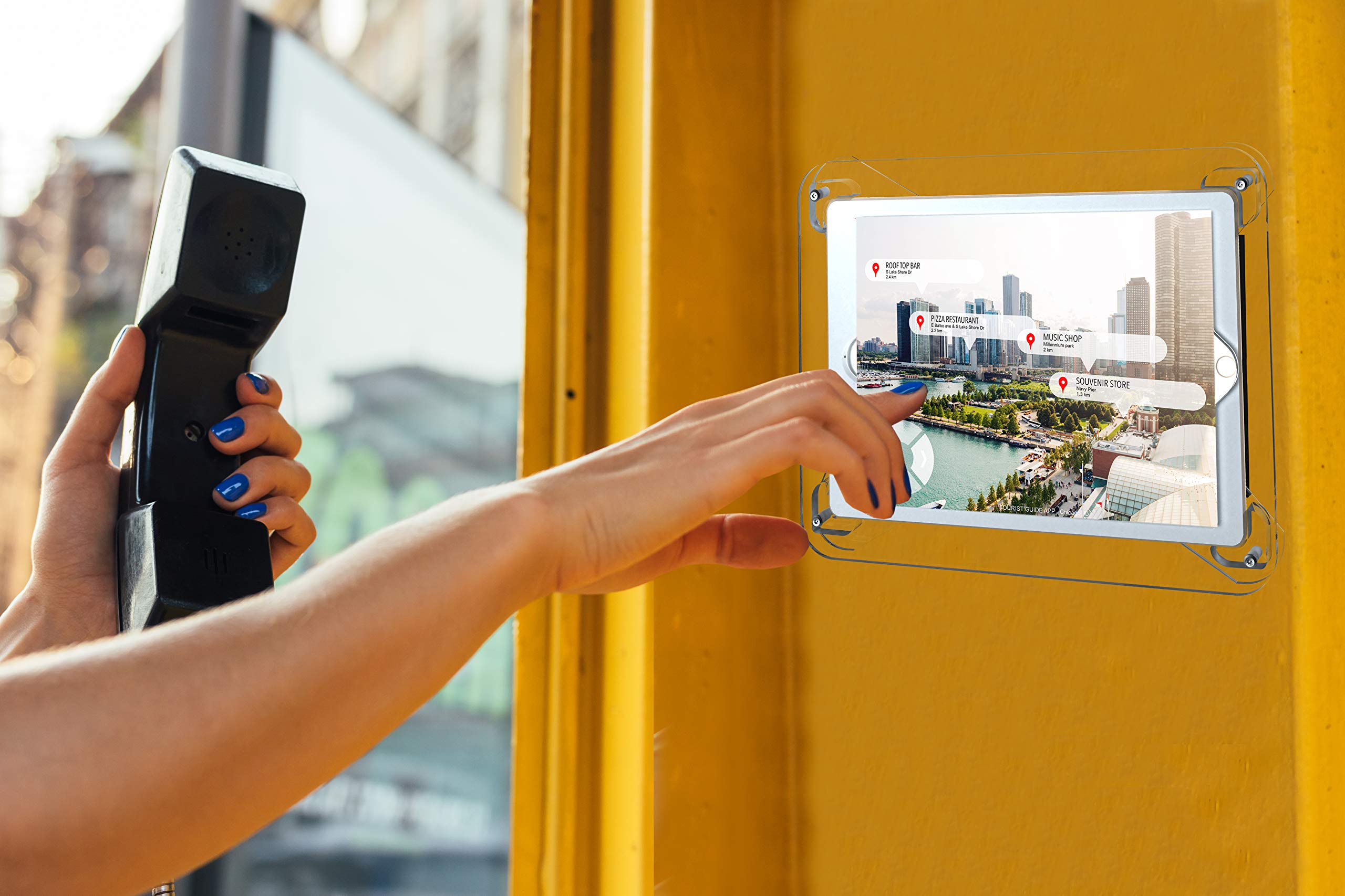 CTA Digital Translucent Acrylic Security Mount for iPad 7th/8th/9th Gen 10.2", Air 3 & 10.5" - Heavy-Duty Locking