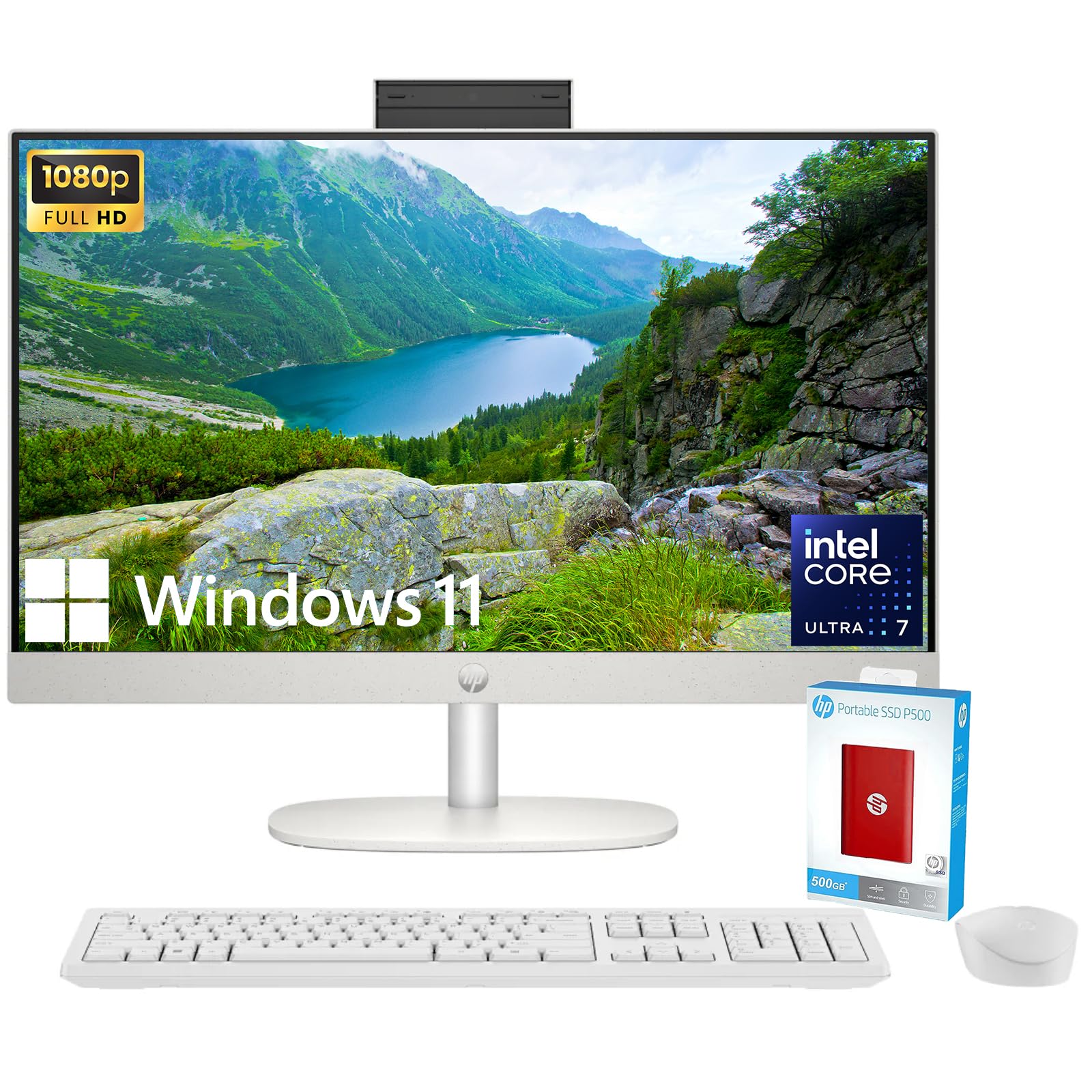 Hp 27'' All-In-One Desktop Computer, Fhd Ips Display, 12-Core Intel Core Ultra 7-155U Processor, 32Gb Ddr5, 4Tb Ssd, Wi-Fi 6, Hd