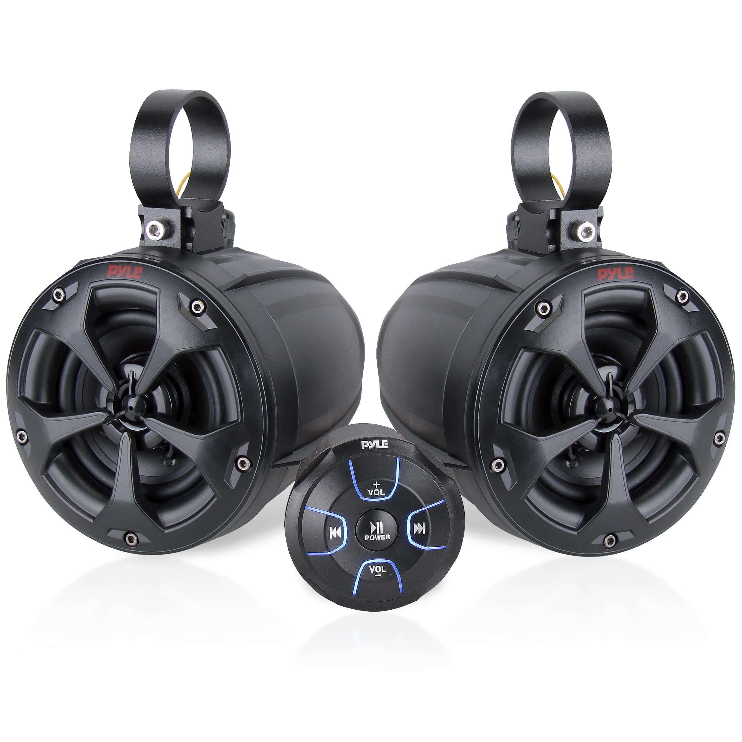 Pyle 2-Way Dual Bluetooth Off-Road Speakers - 4 Inch 800W Marine Waterproof Wakeboard, Full Range Outdoor for ATV, Snow Mobile U