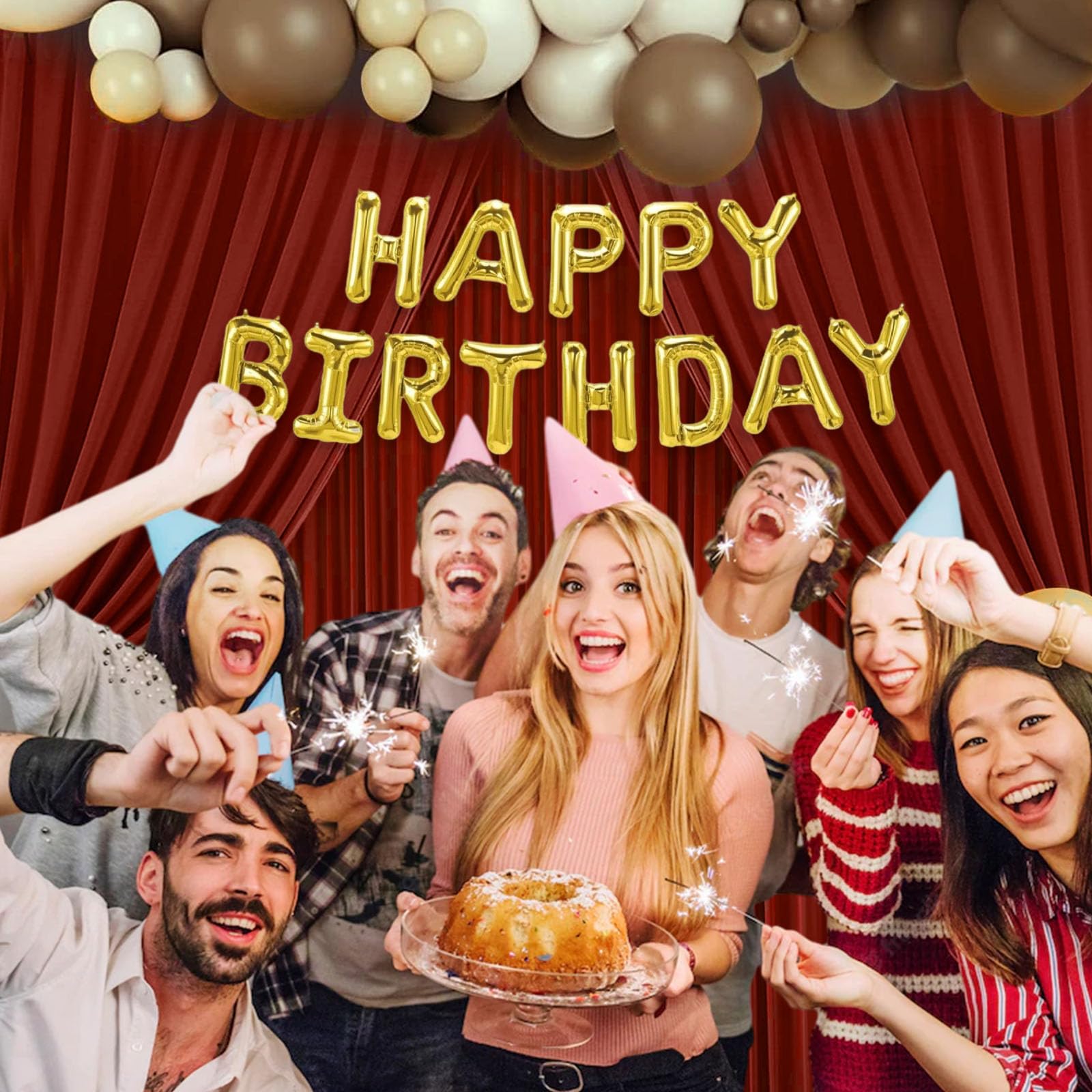 10 X 10 Feet Brown Backdrop Curtain For Partie, Background Curtains For Photoshoot, Birthday, Wedding, Halloween, Thanksgiving,