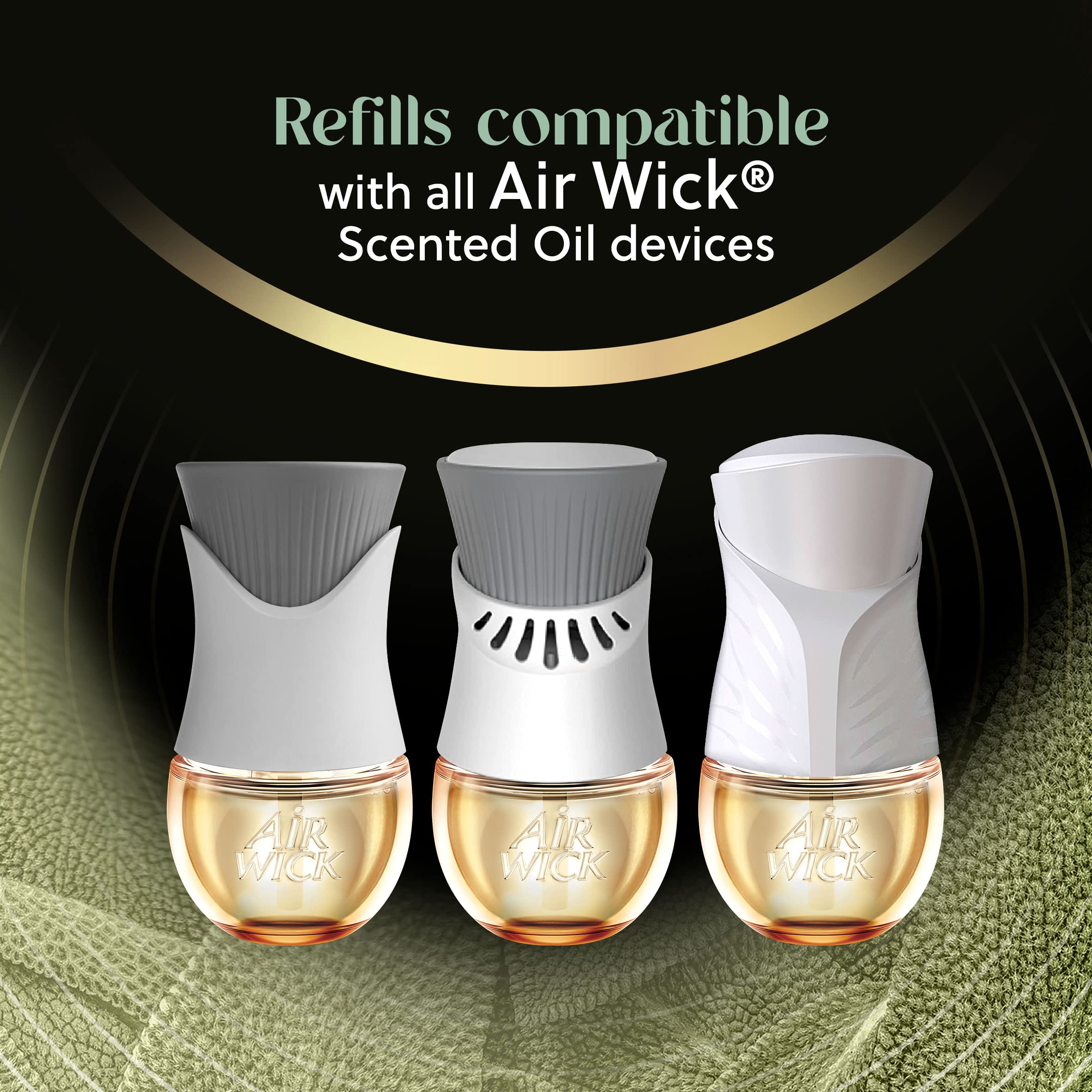 Air Wick Plug In Scented Oil Refill, 5Ct, White Sage & Mahogany, Air Freshener, Essential Oils