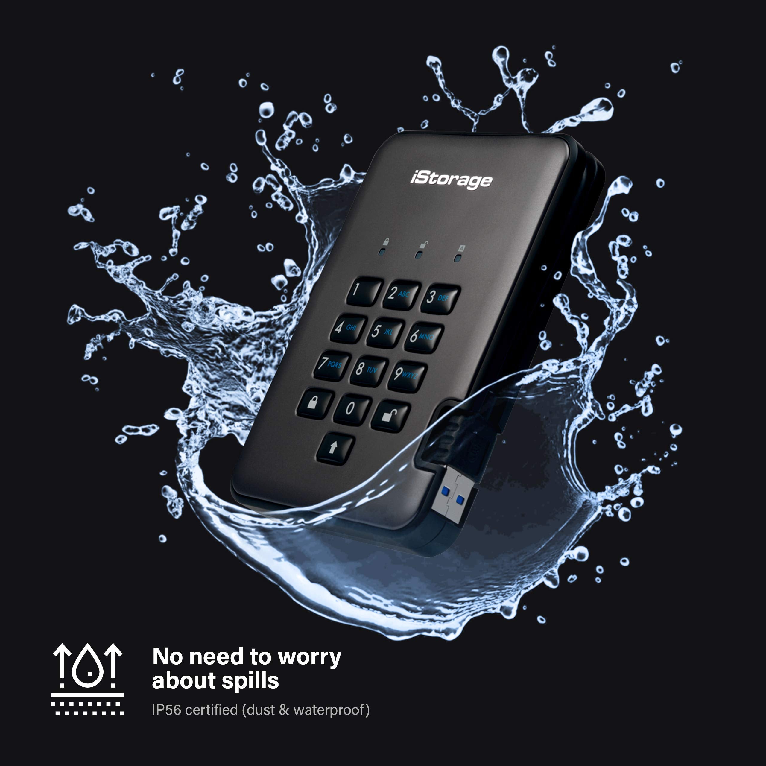 Istorage Diskashur Pro2 Ssd 1Tb |Secure Solid State Drive | Fips Level 3 Certified | Password Protected | Dust/Water Resistant |