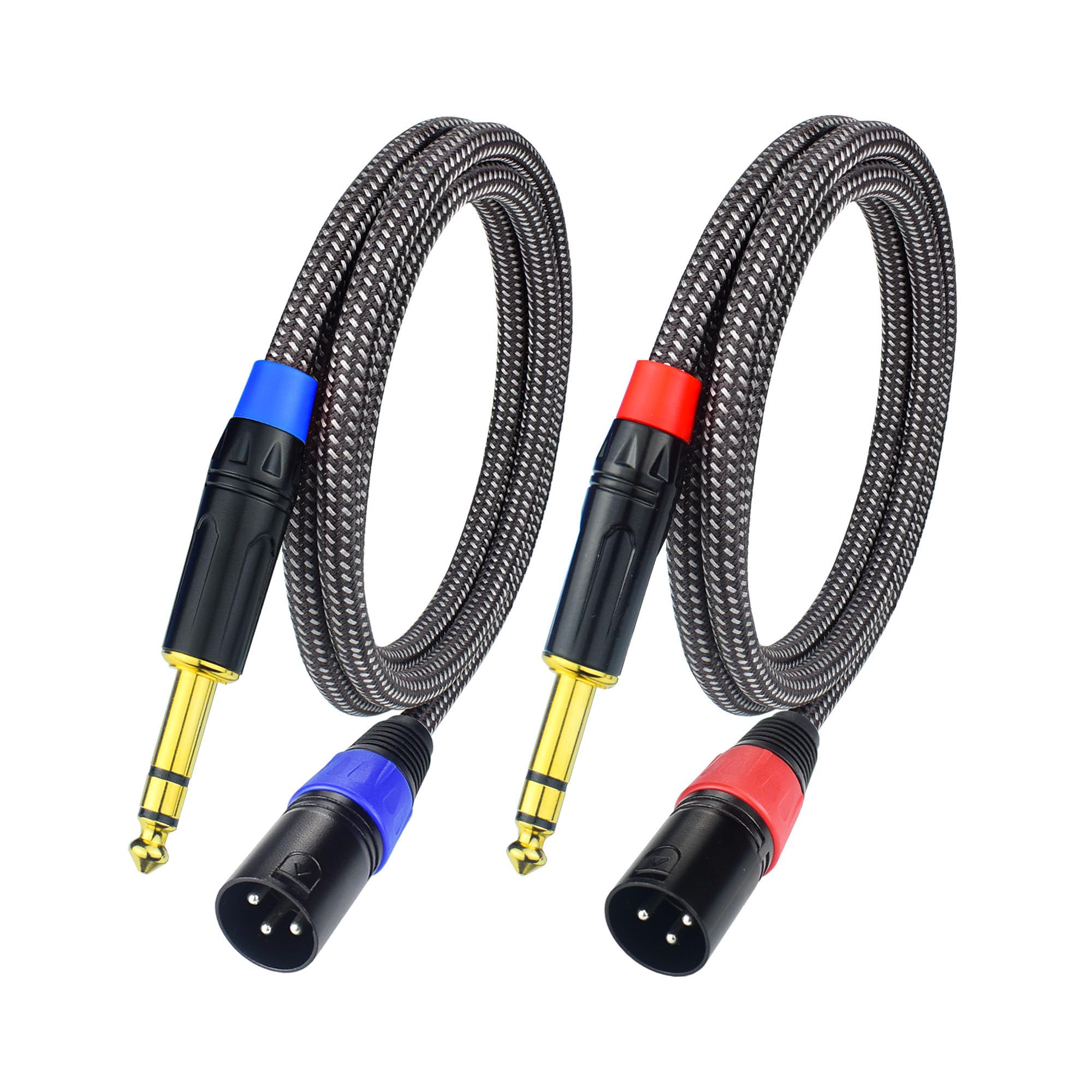 Ihurllu Balanced 1/4 TRS to XLR Male Patch Cable, 6.6Feet Quarter Inch 6.35mm to 3pin XLR Male Microphone Cable, Heavy Duty Nylo