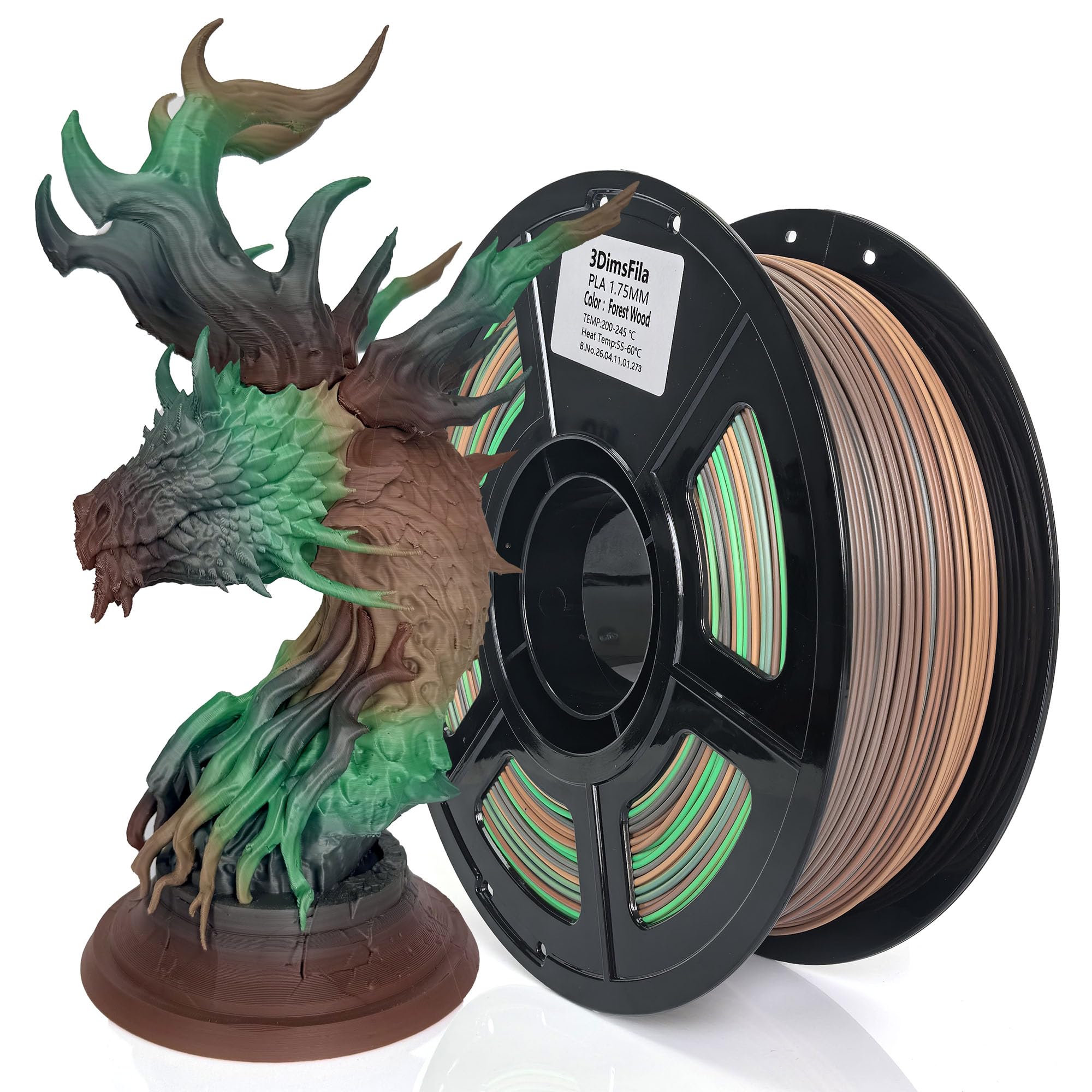 PLA 3D Printer Filament 1.75mm Accuracy +/-0.05mm Net Weight 1kg(2.2lbs) for ender3 Cr10 (Forest Wood)