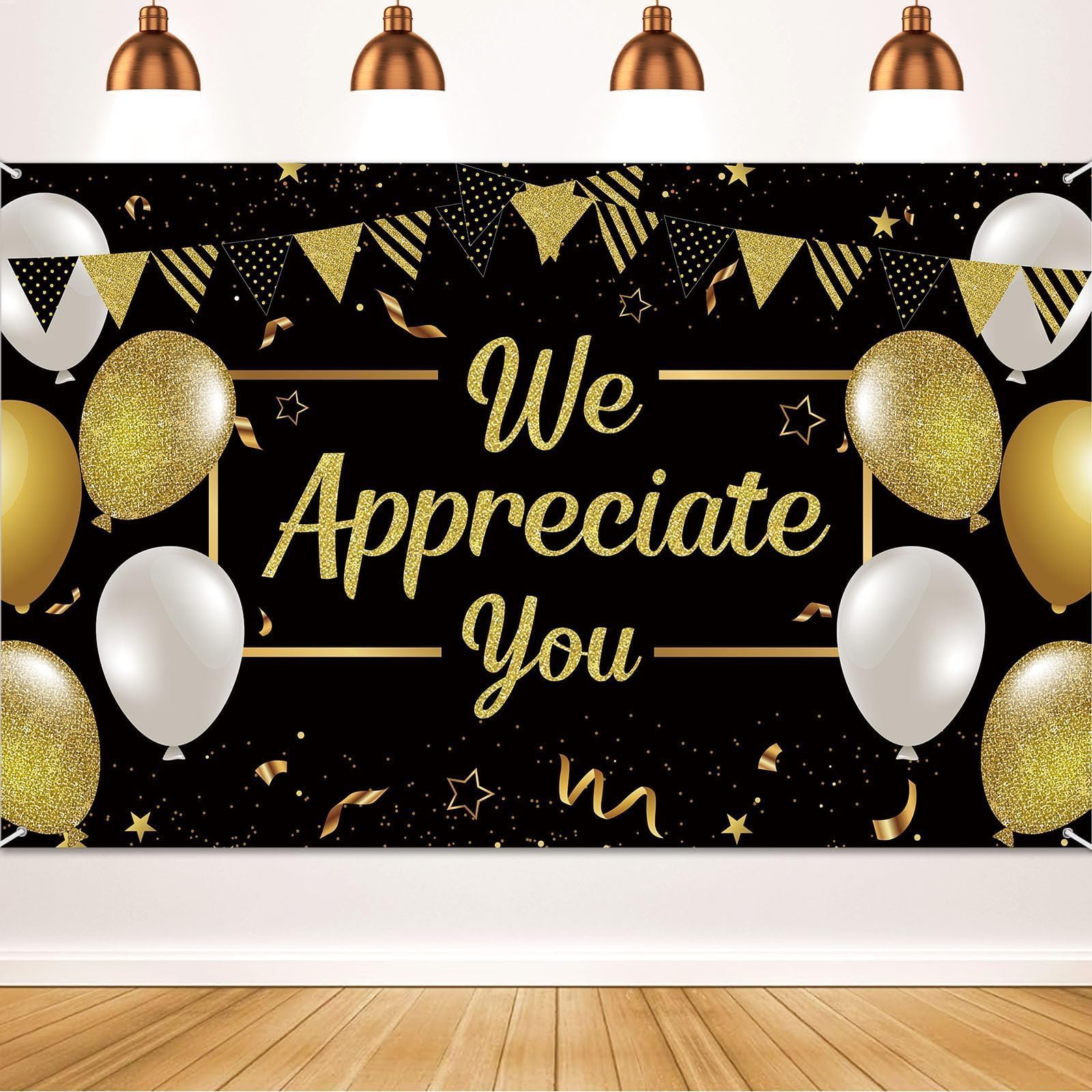 Chunnin We Appreciate You Banner Backdrop Appreciation Party Decorations Thank You for All You Do for Pastor Veterans Teacher Wo