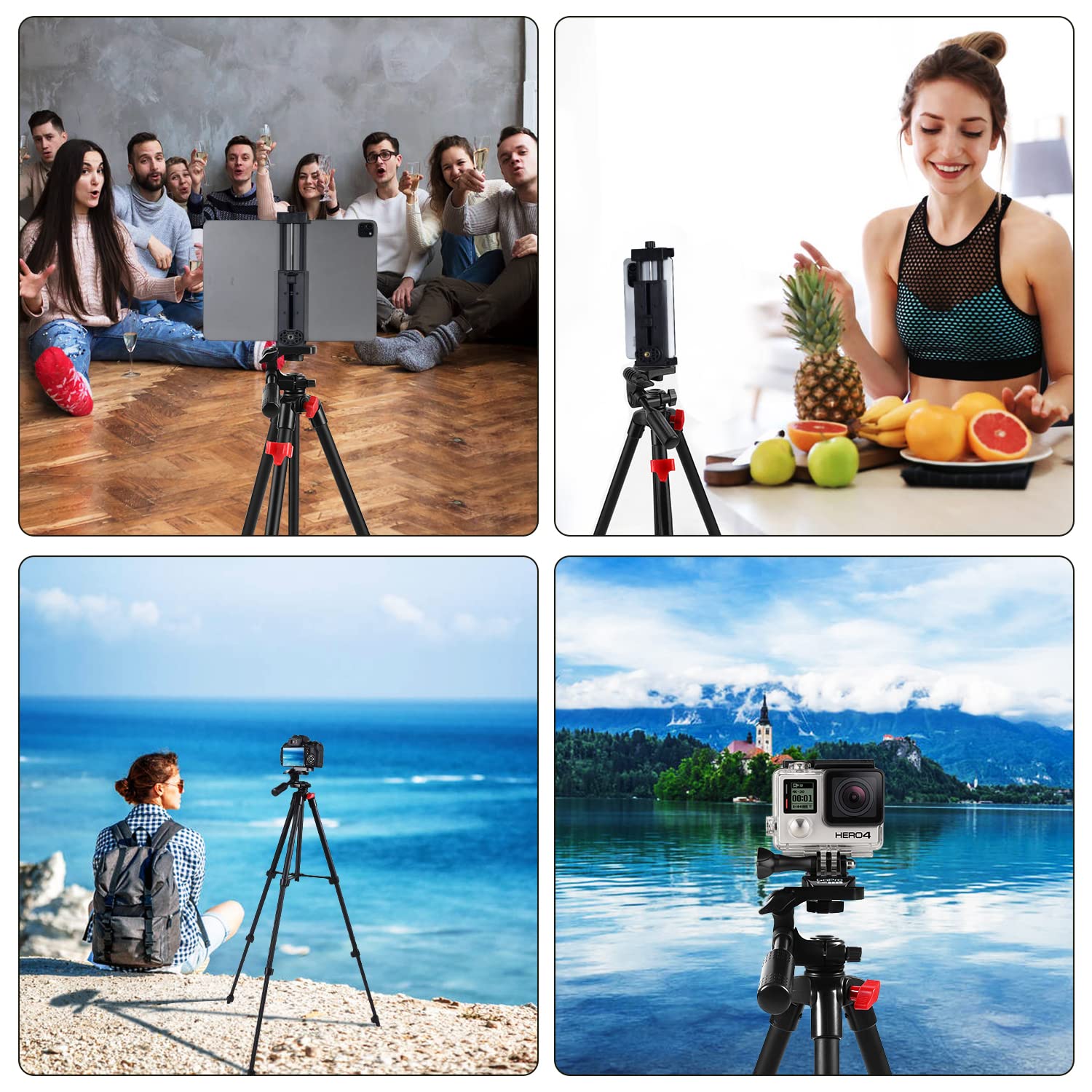 Teefeet Tablet Tripod 53 Inch Tripod For Ipad Aluminum Smartphone Tripod For Iphone Ipad Pro Camera Mobile Phone Lightweight Tra