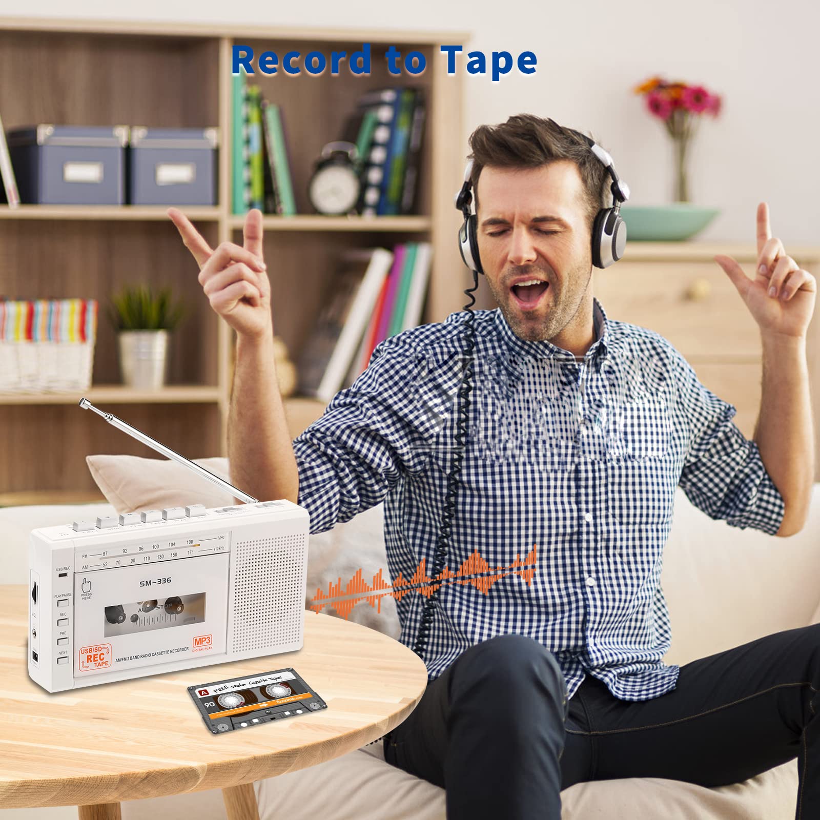 Semier Portable Cassette Player Recorder, Cassette To Mp3 Digital Converter Via Usb Or Micro Sd Card, Powered By Ac Or 4 Aa Batt