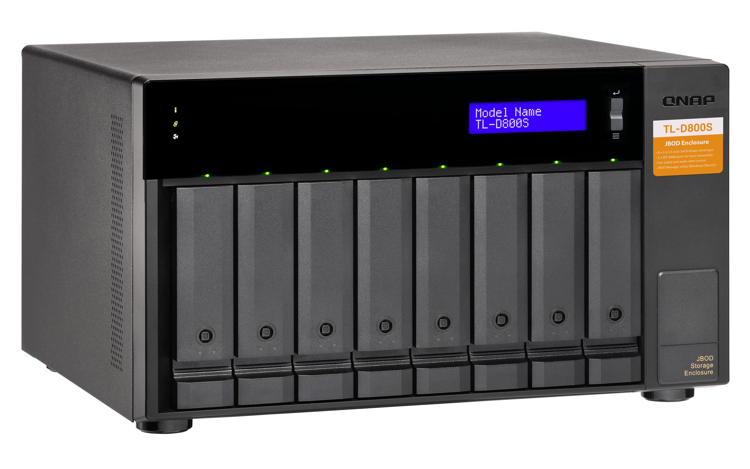 QNAP TL D800S 8 Bay SATA 6Gbps JBOD Storage Enclosure. PCIe SATA Interface Card (QXP 800eS A1164) Included