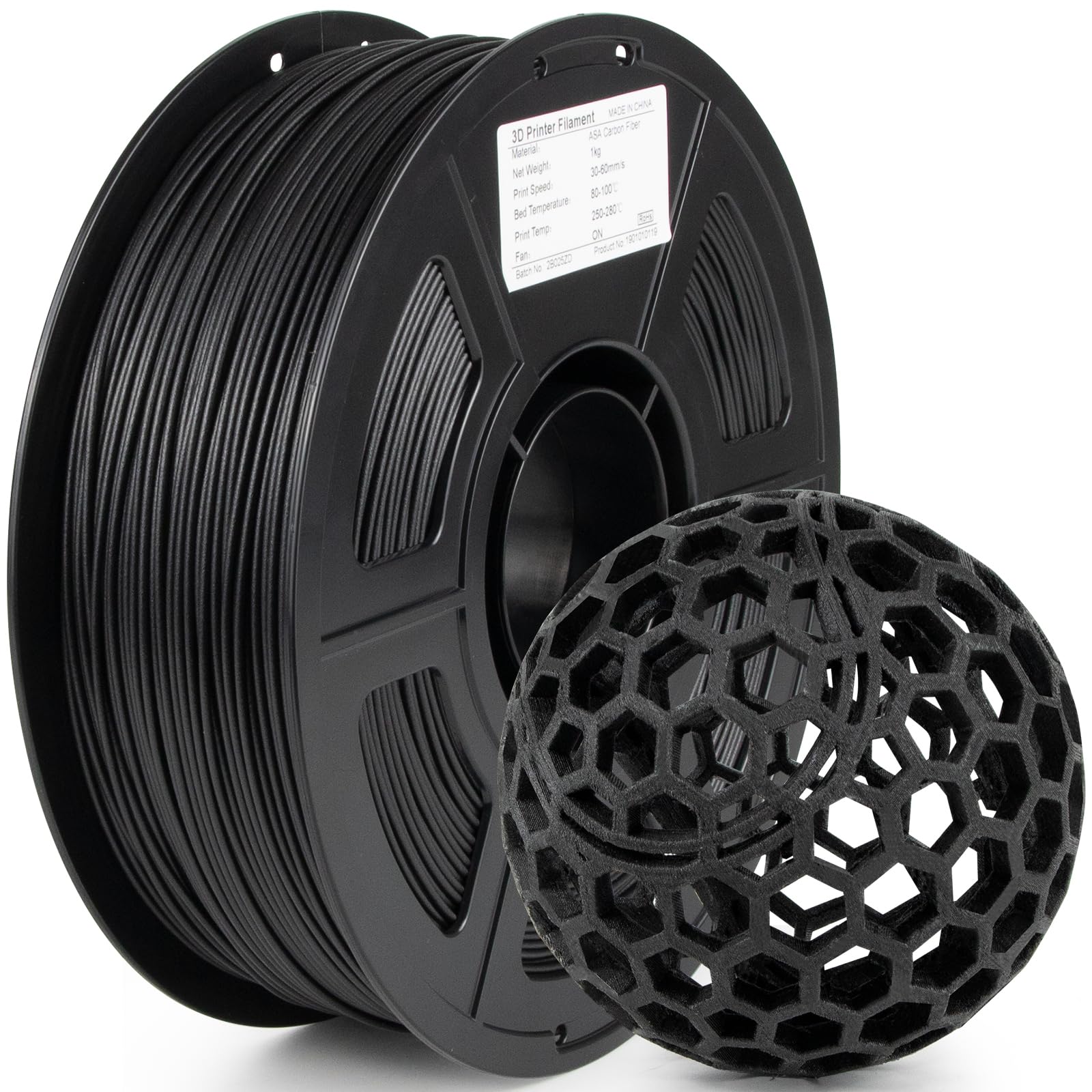 iSANMATE Carbon Fiber ASA Filament 1.75mm,UV/Rain/Heat Resistant Tough 3D Printer Filament, ASA CF Perfect for Outdoor Functiona