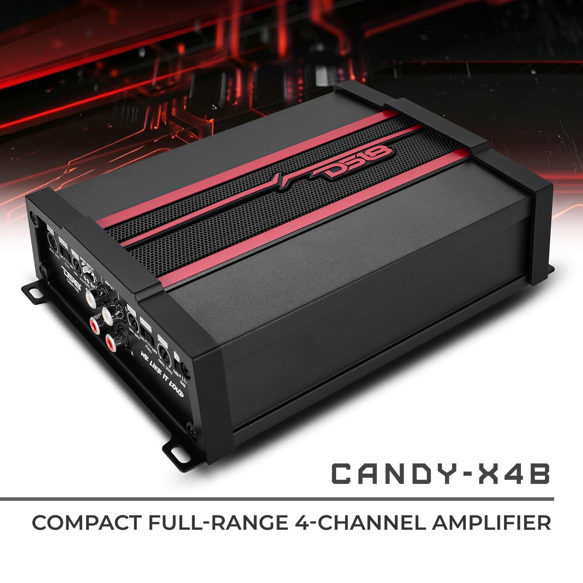 Ds18 Candy X4B Car Amplifier 4 Channel Class D, 1600W Peak Power Rms, 4 X 120W At 4 Ohm, 4 X 200W At 2 Ohm, And 2 X 350W At 4 Oh