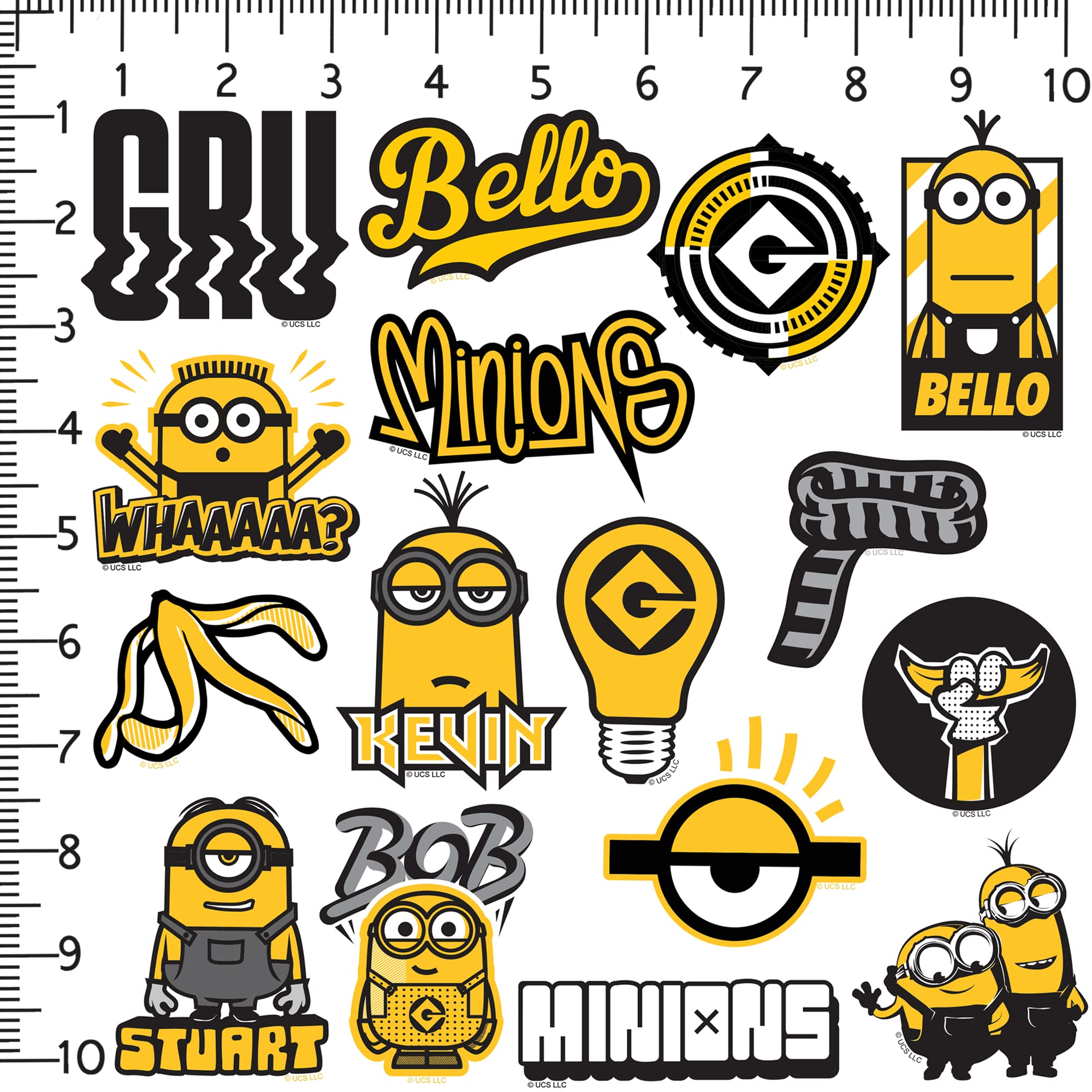 Minions 50Ct Vinyl Large Deluxe Stickers Variety Pack   Laptop, Water Bottle, Scrapbooking, Tablet, Skateboard, Indoor/Outdoor