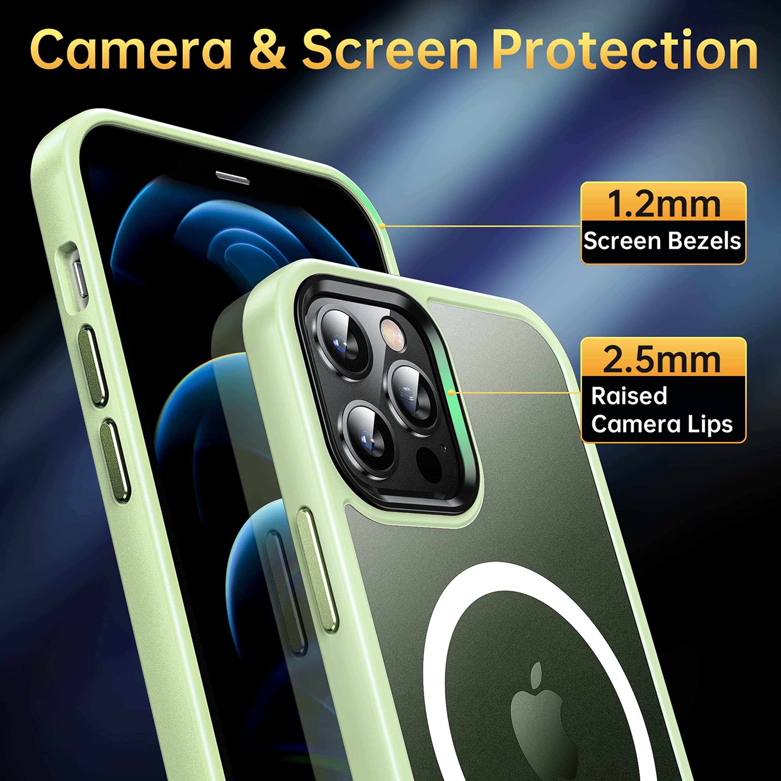 Casequue Magnetic Case For Iphone 12 Pro Max Case [Military Drop Protection] [Compatible With Magsafe] Anti Fingerprint Shockpro