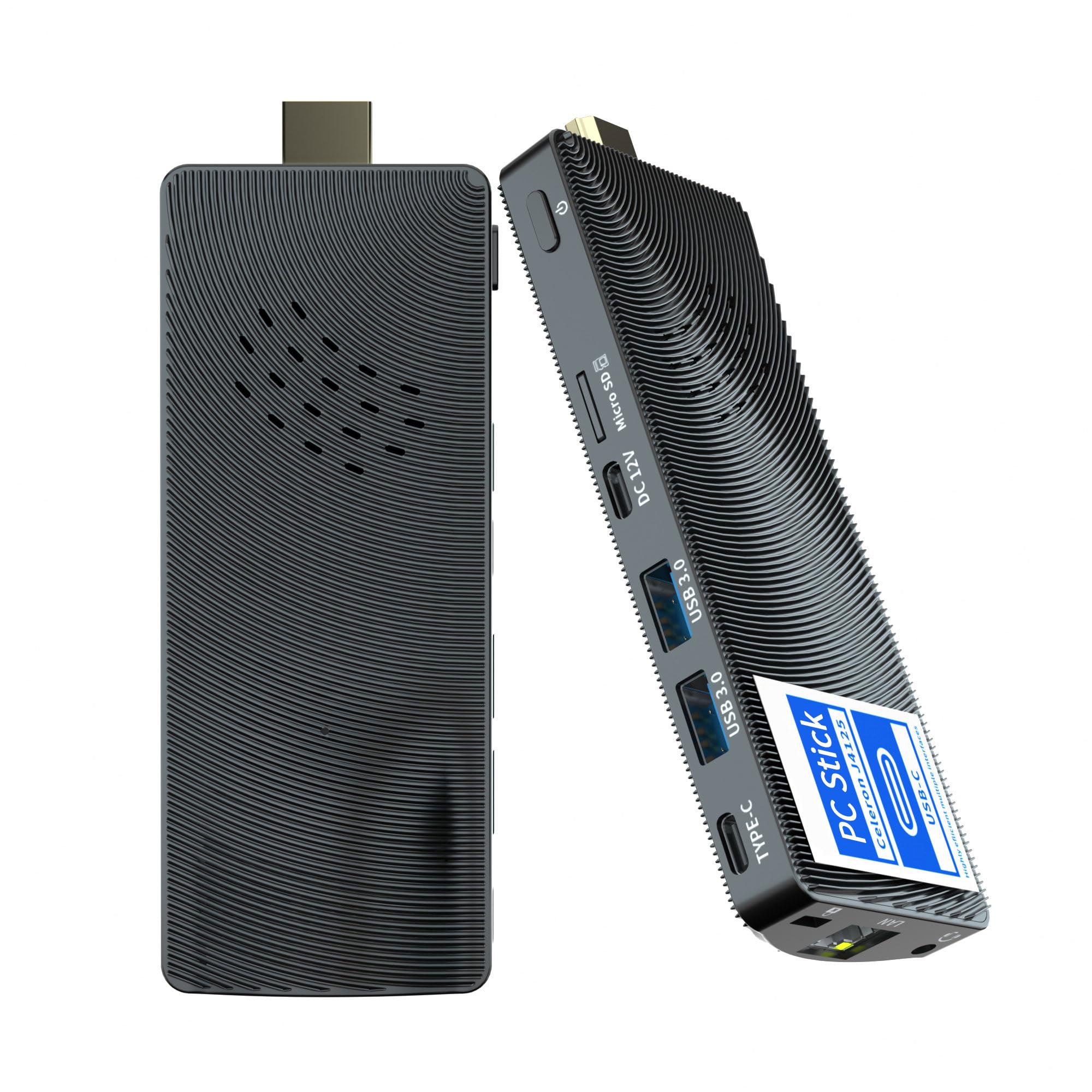 HEIGAOLAPC Mini PC Stick, Intel J4105 Fanless Desktop Computer, 8GB RAM 128GB eMMC, Support 4K@30Hz Monitor, 1080P Smooth Video,