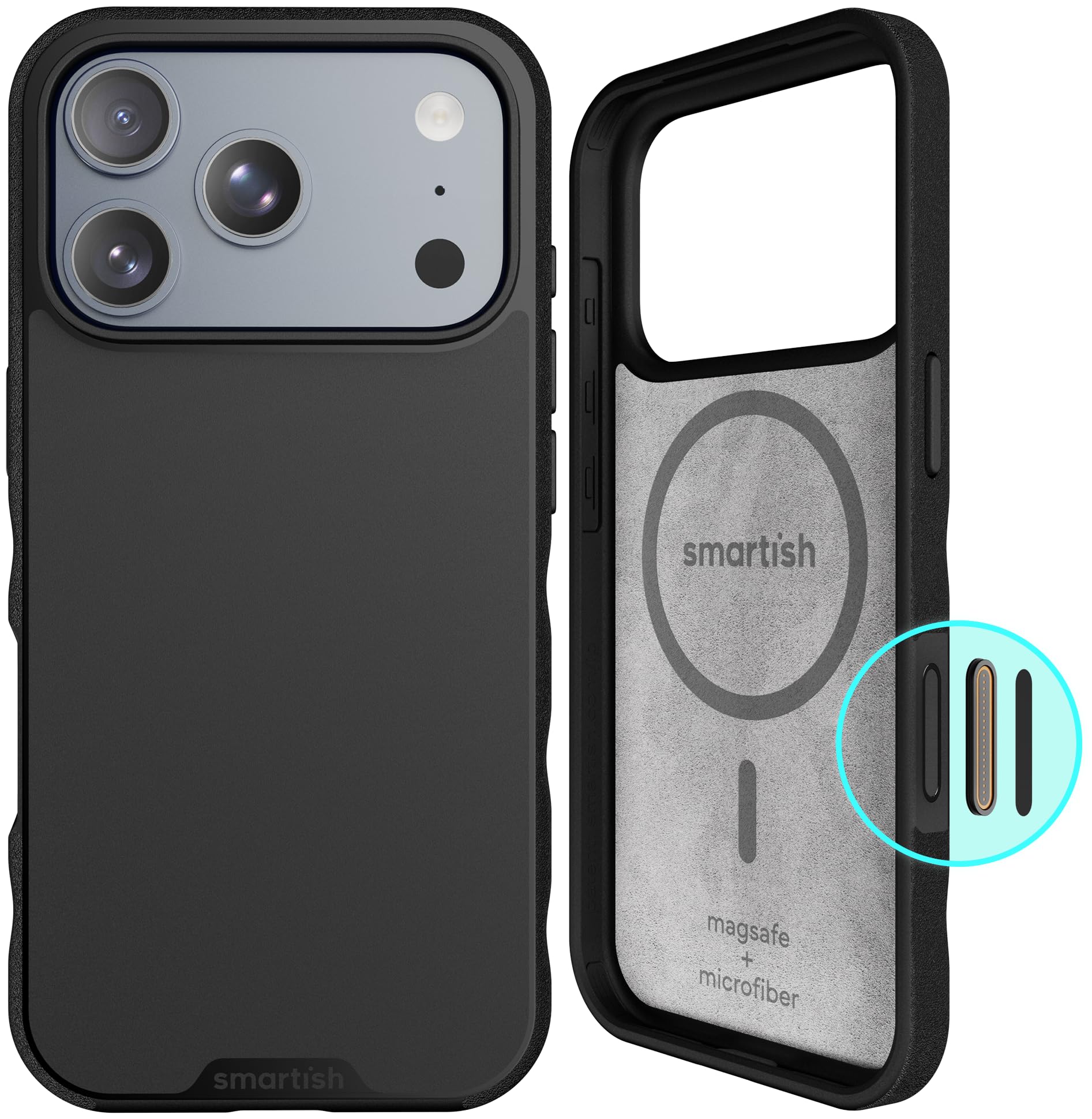 Smartish iPhone 17 Pro MagSafe Case - Gripmunk w/Camera Control Protection, Magnetic Slim Case [Lightweight + Protective] Thin G