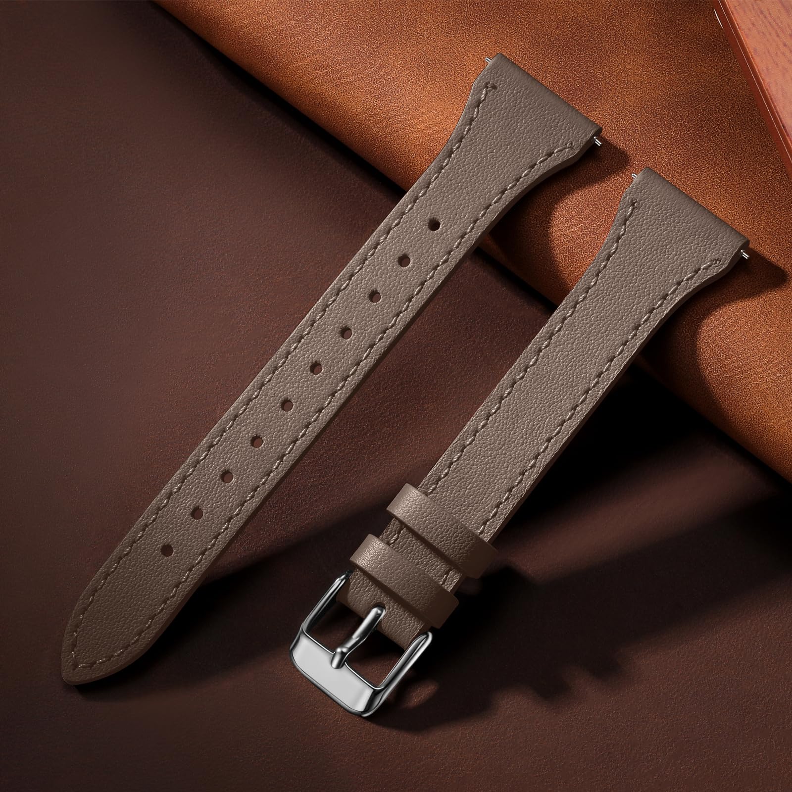 Geak Slim Leather Bands Compatible With Samsung Galaxy Watch 7 Band 40Mm 44Mm/Watch 6 5 4 40Mm 44Mm/Galaxy Watch Band 42Mm, Gala