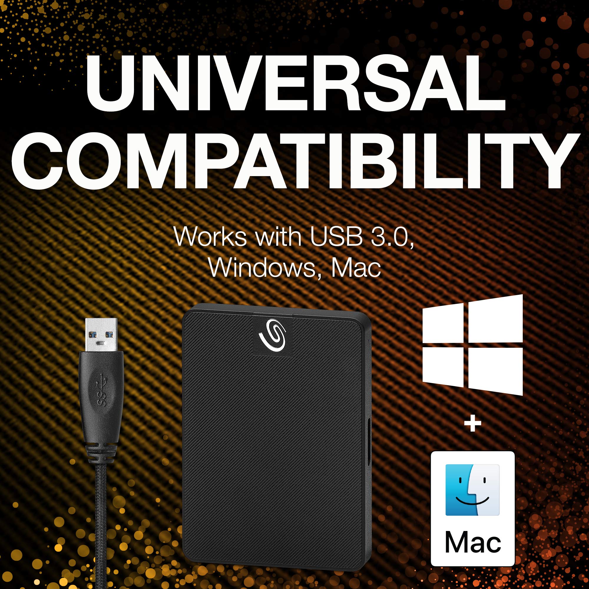 Seagate Expansion Ssd 500Gb Solid State Drive   Usb 3.0 For Pc Laptop And Mac, 3 Year Rescue Service (Stjd500400)