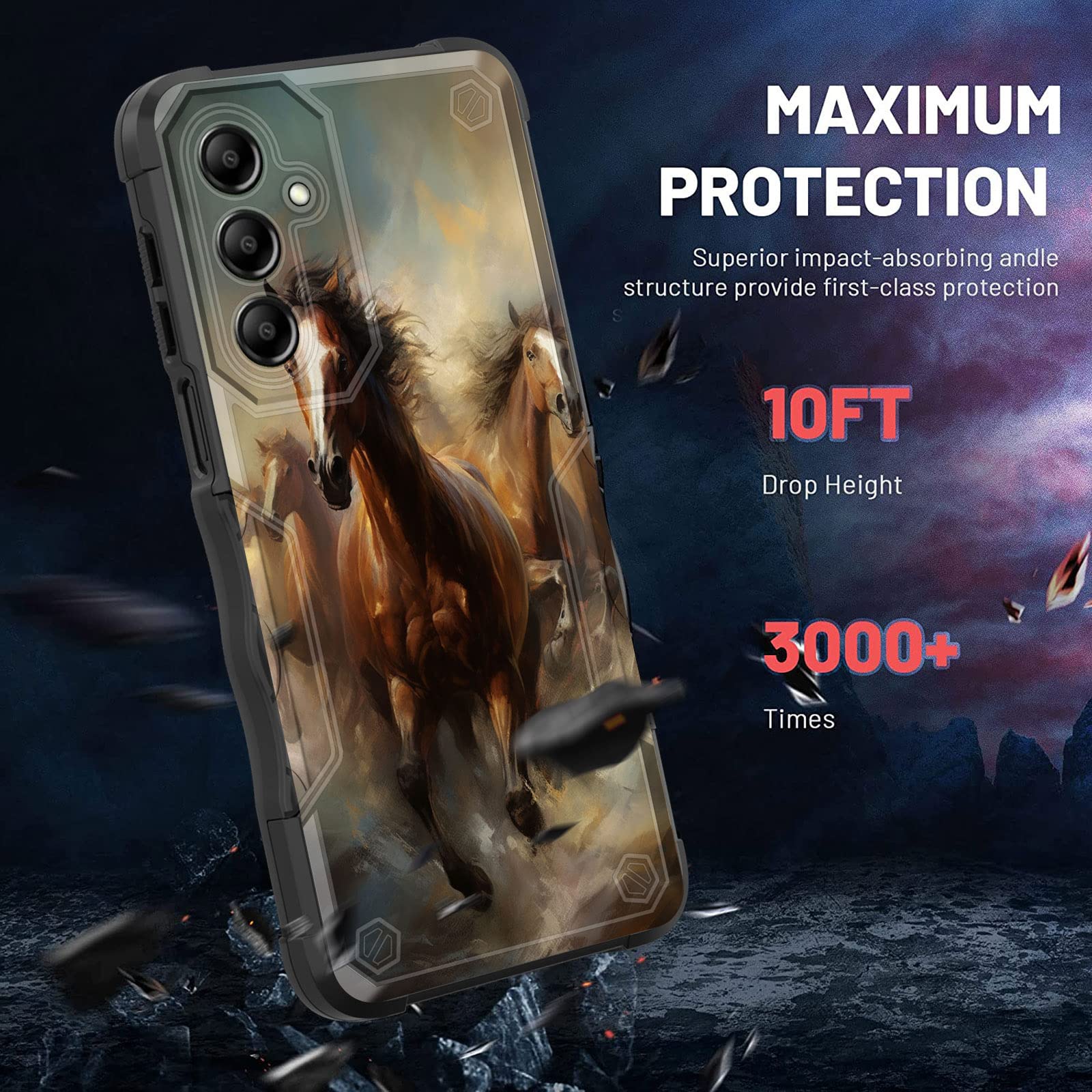 Efgwsder For Galaxy A54 5G Case,[Dual Layer][10 Ft Military Grade Drop Protection] [Non-Slip] Heavy Duty Shockproof Case For Sam